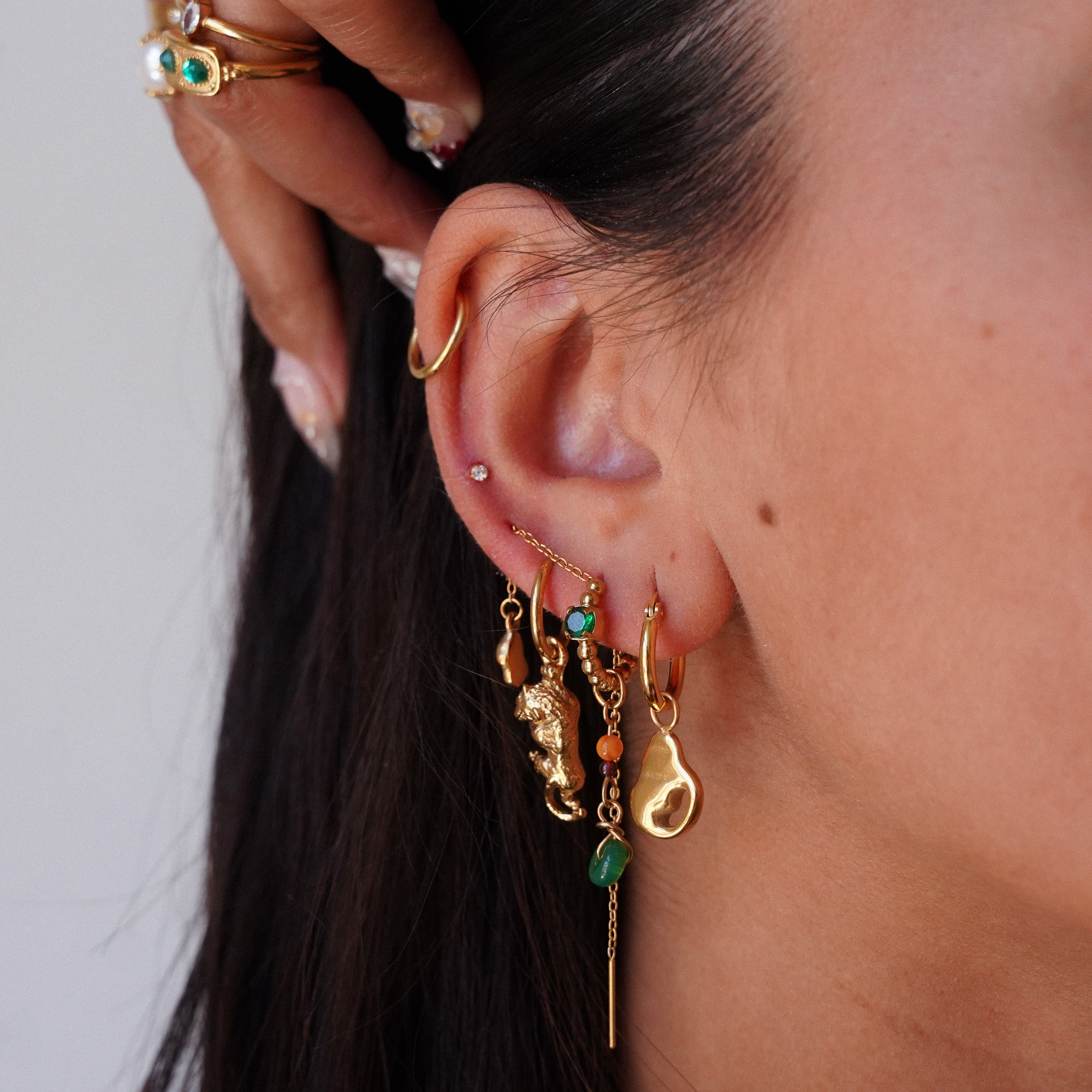 "Petra" Molten Threader Earring