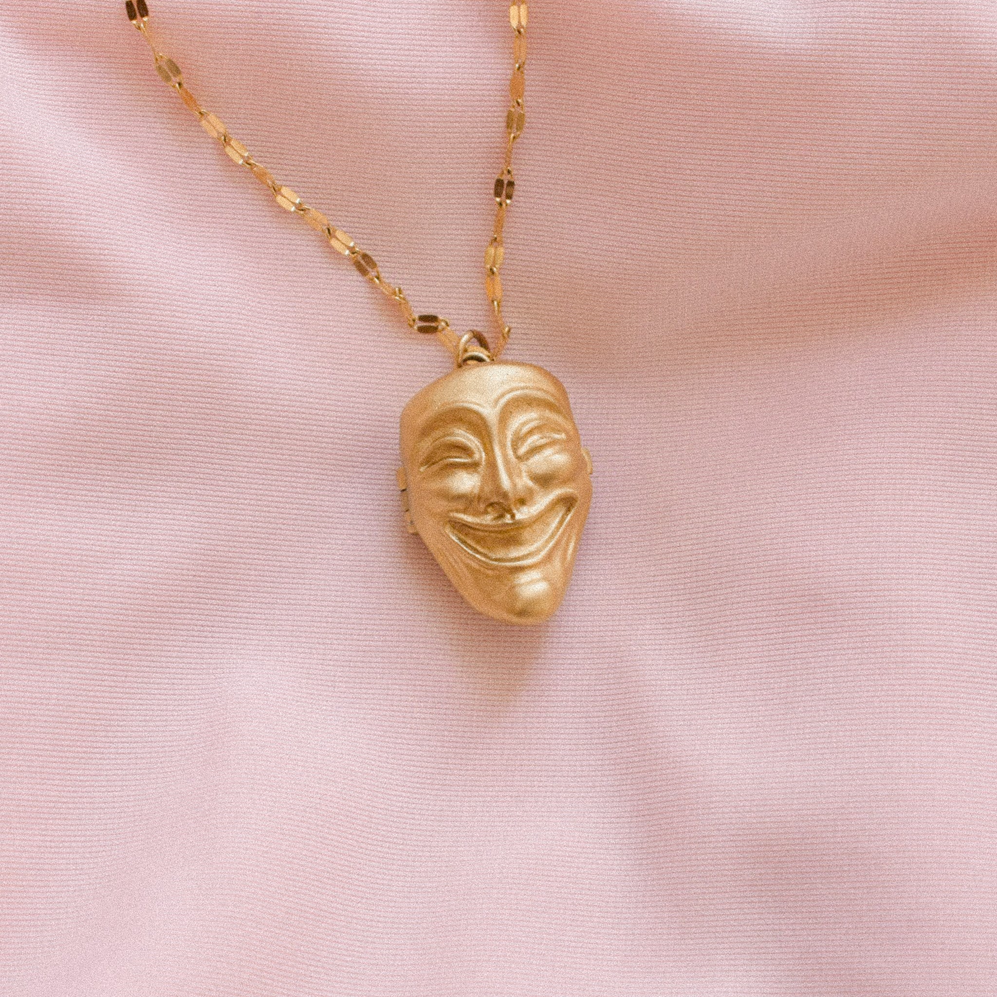 "Live, Laugh, Mask" Locket Necklace