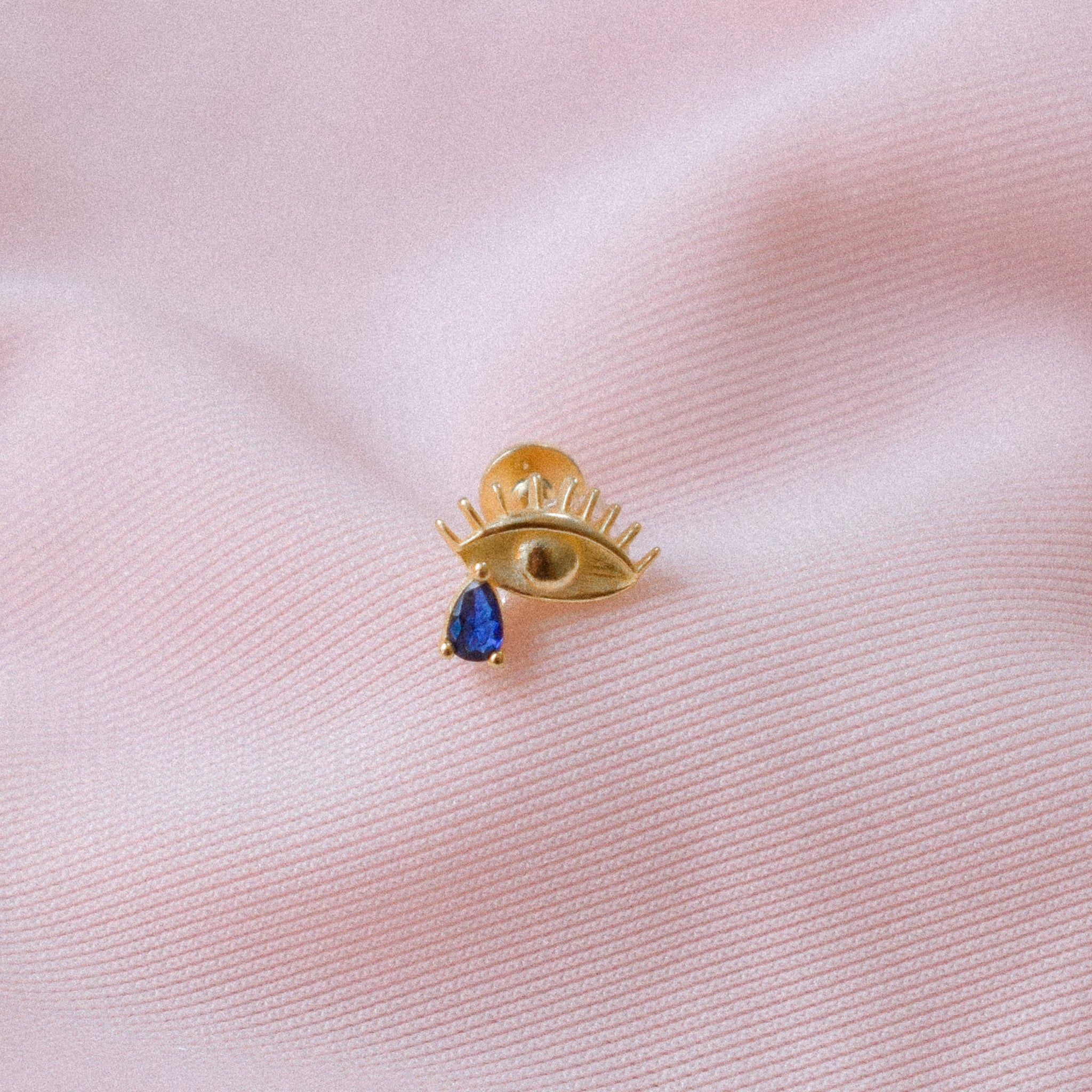 “Blue” Tiny Eye Earring