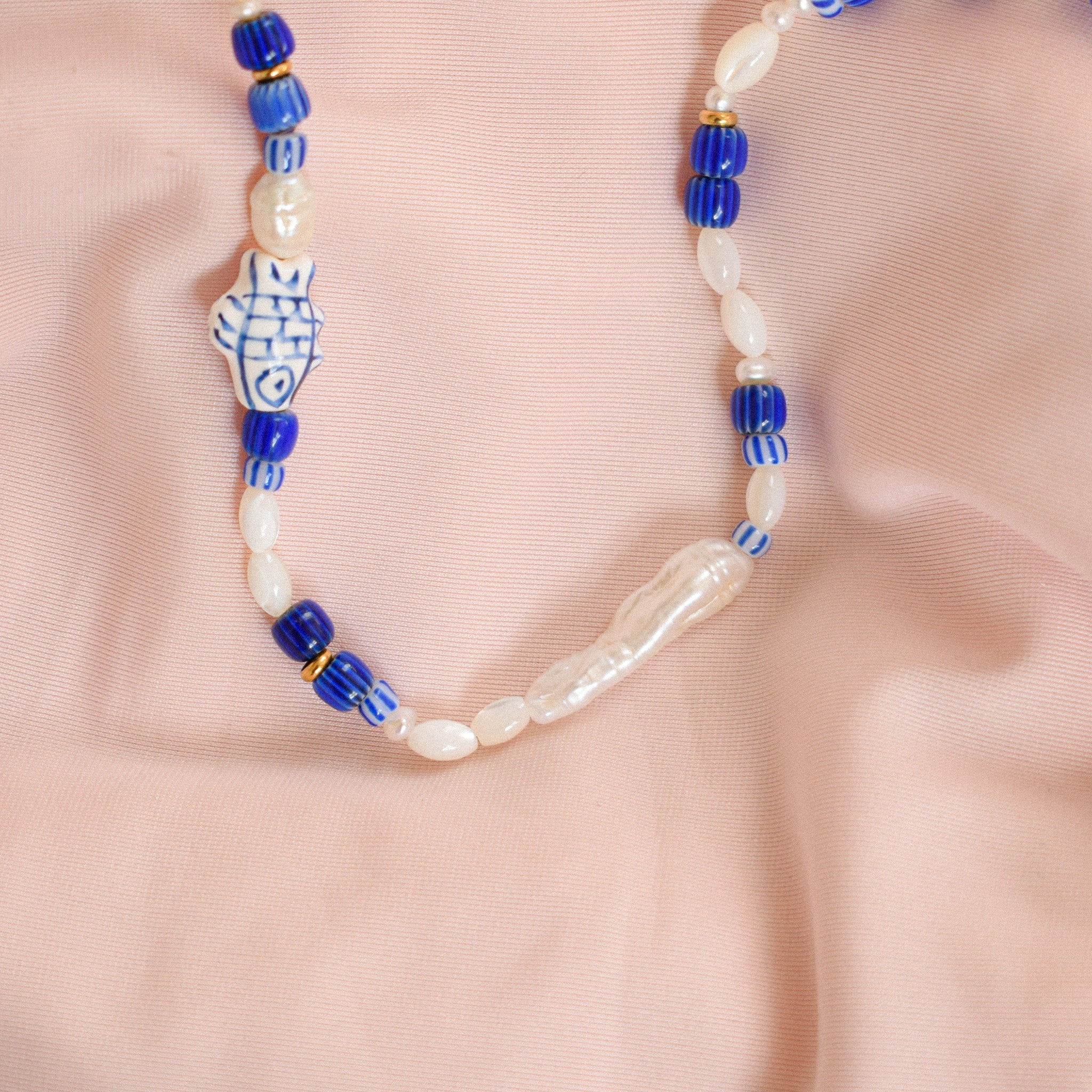 "Corfu" Beaded Fish Necklace