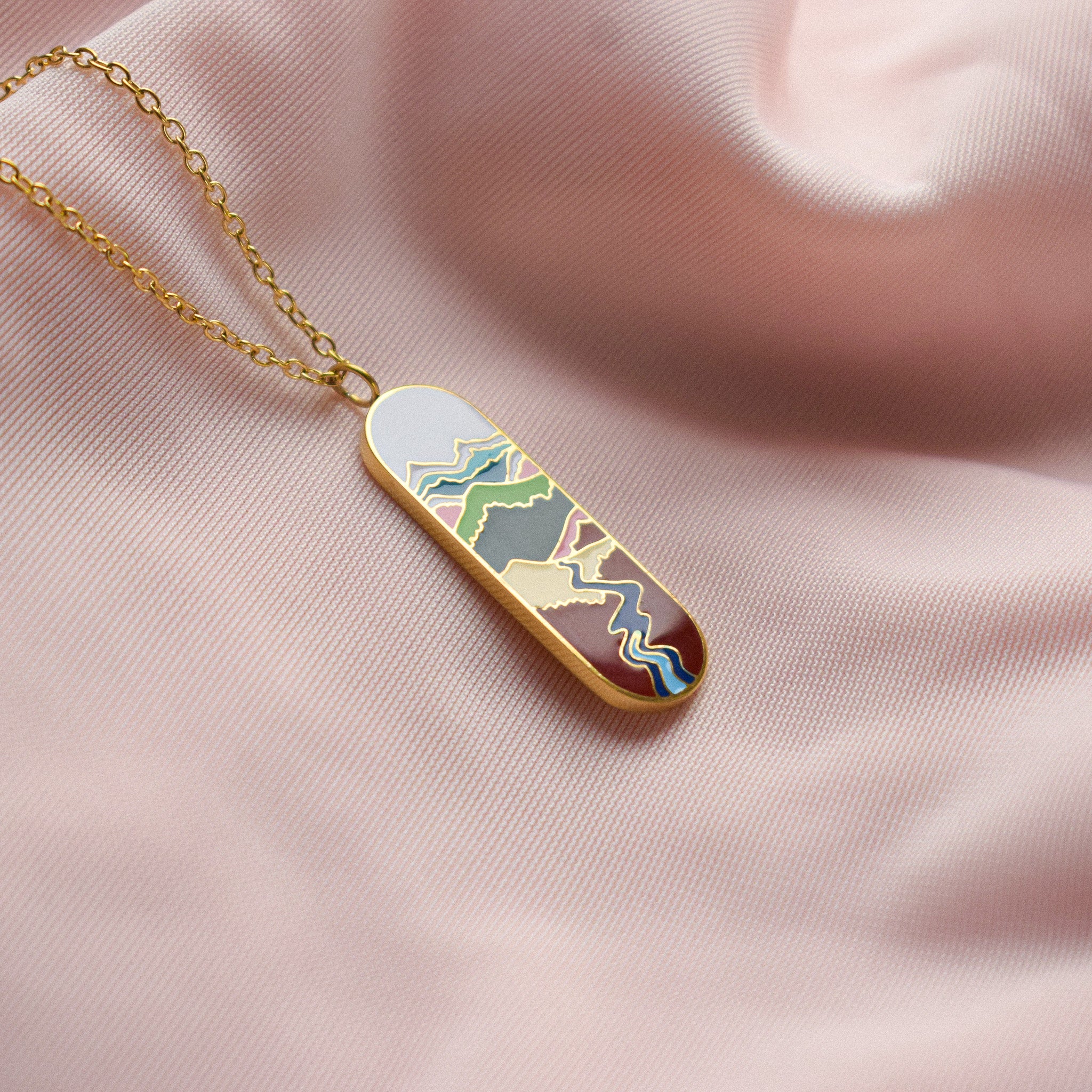 “Bliss” Landscape Resin Necklace