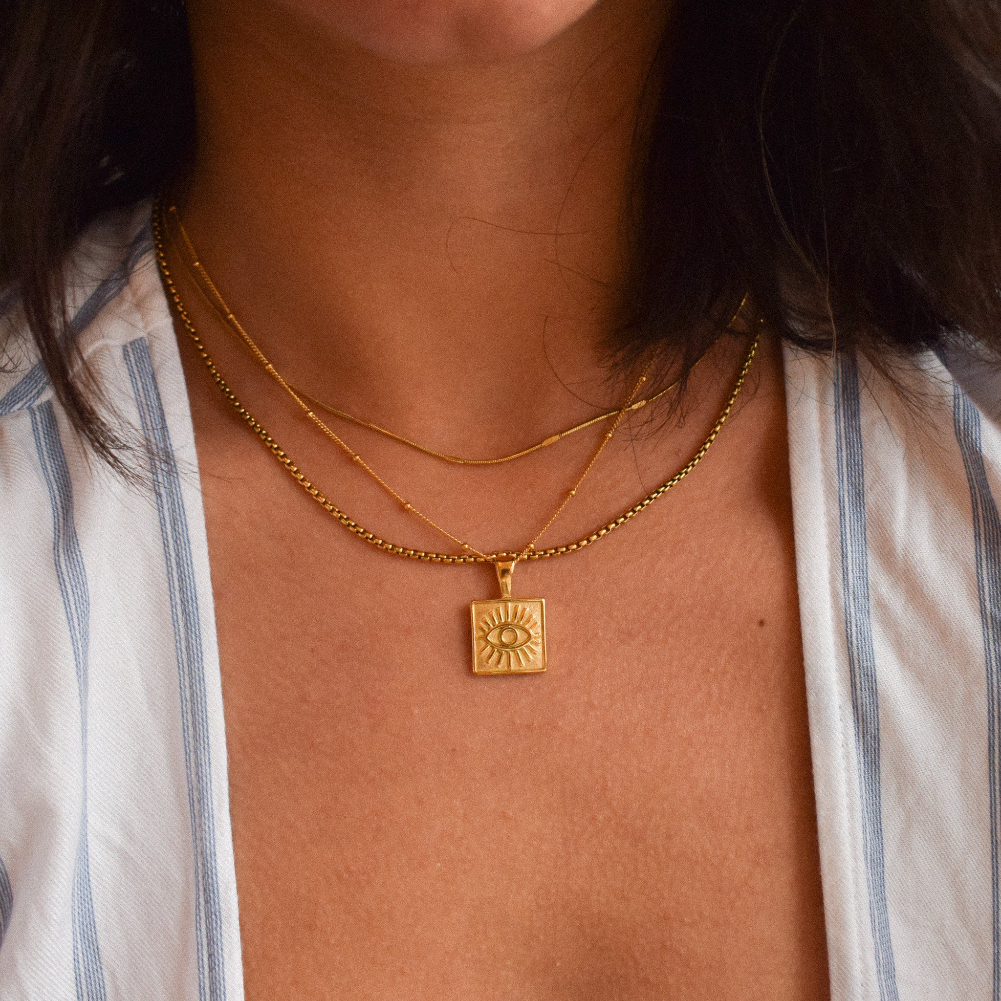 "Eyes On” Square Necklace