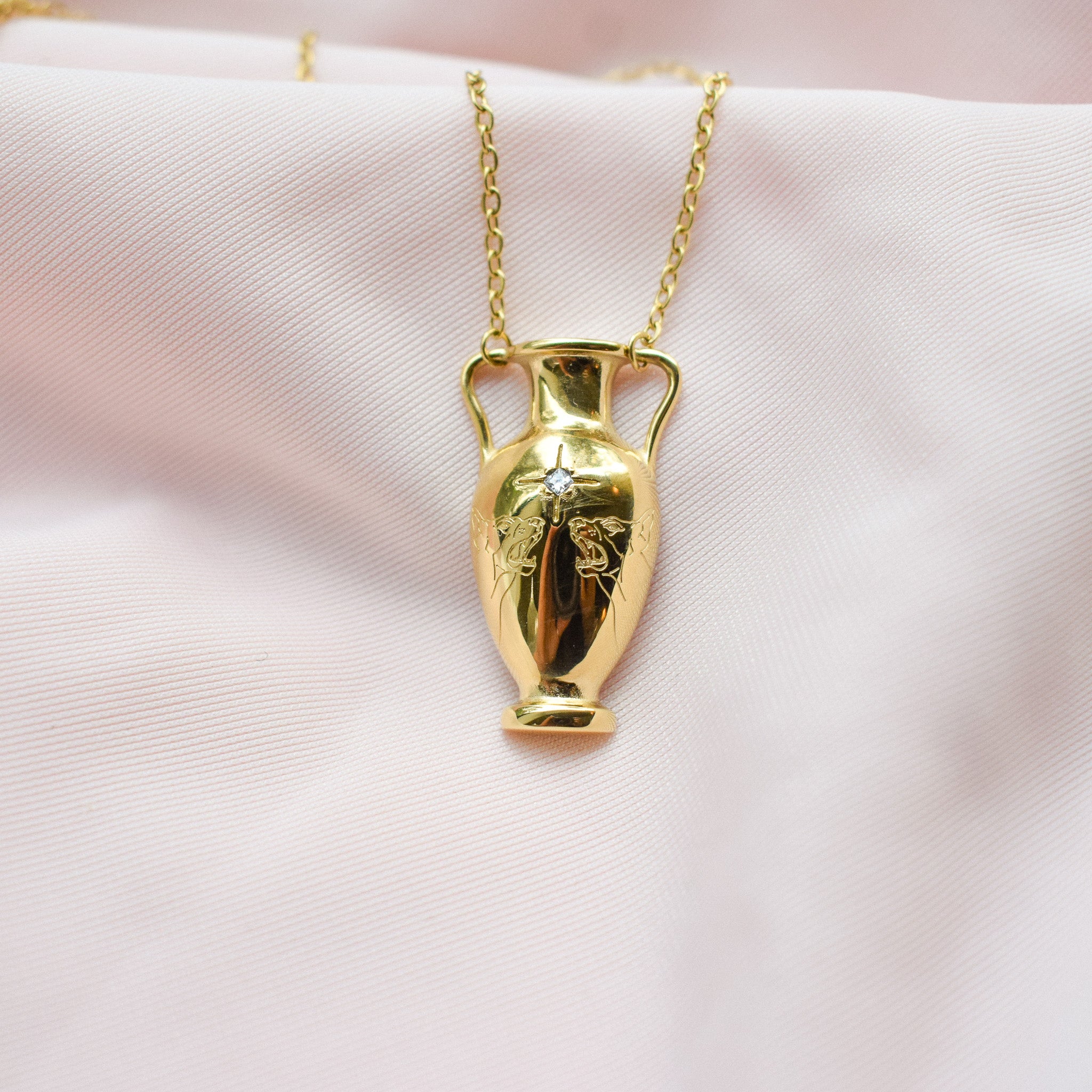 "Wisdom" Engraved Vase Necklace (Preorder)