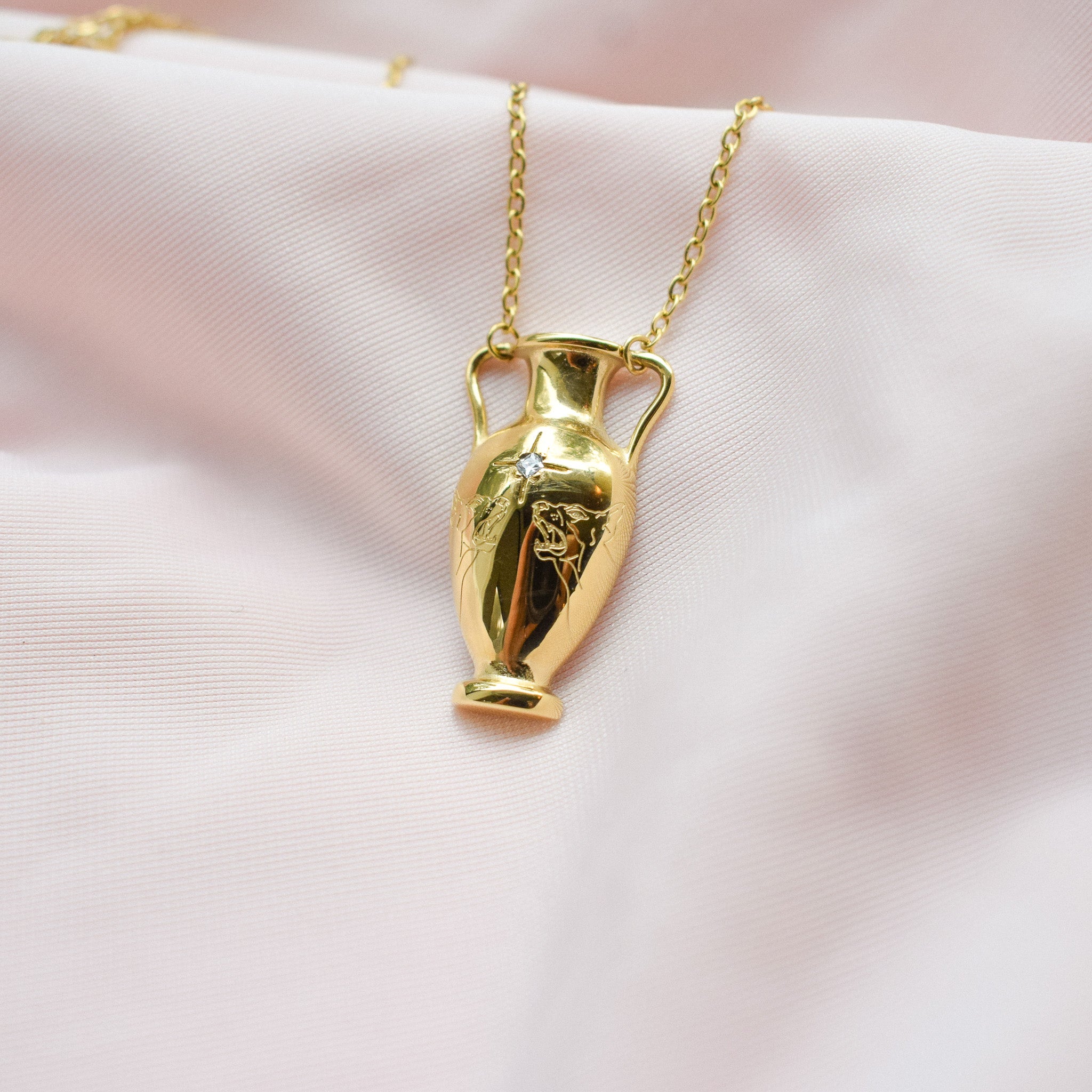 "Wisdom" Engraved Vase Necklace (Preorder)