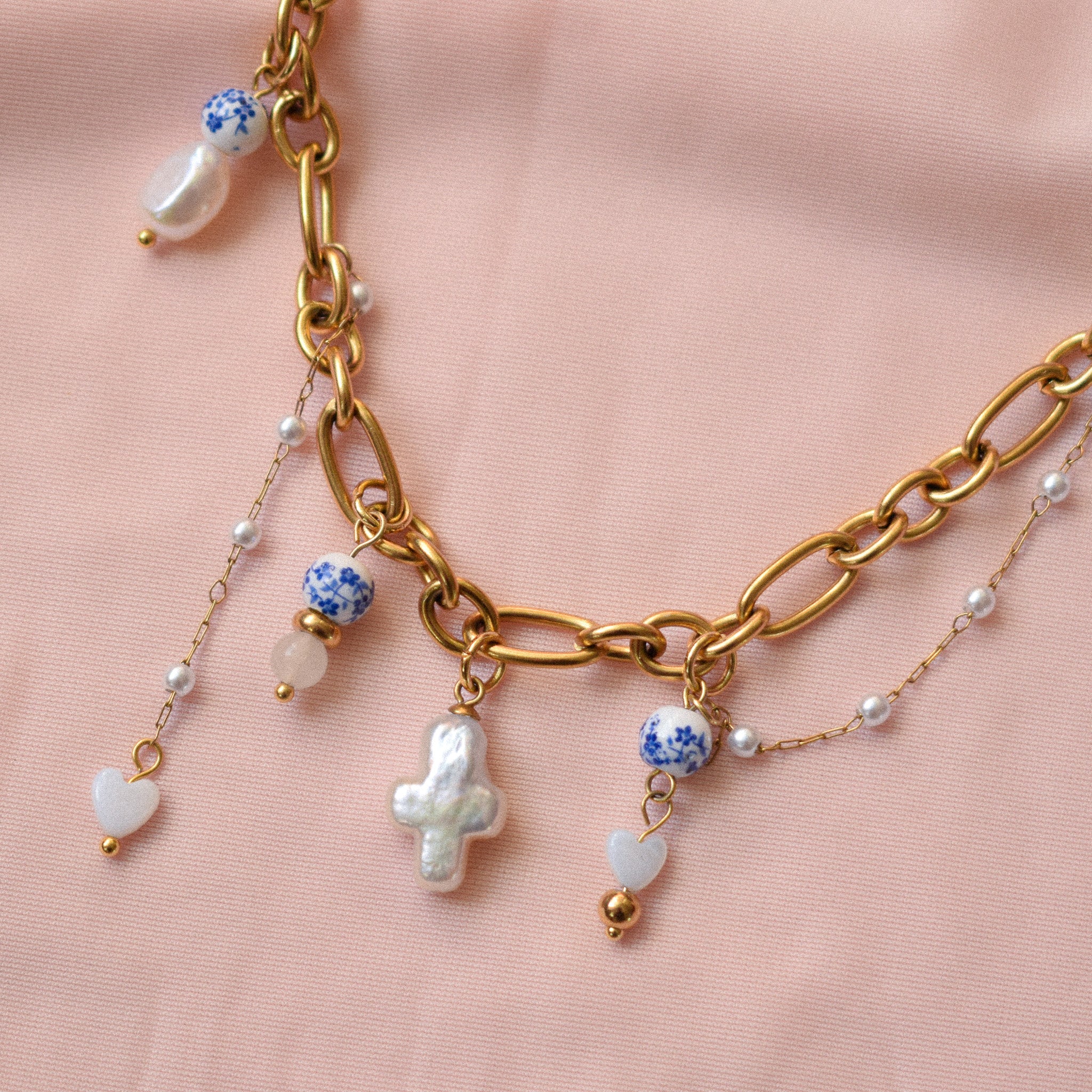 "Laetitia” Pearl Floral Necklace