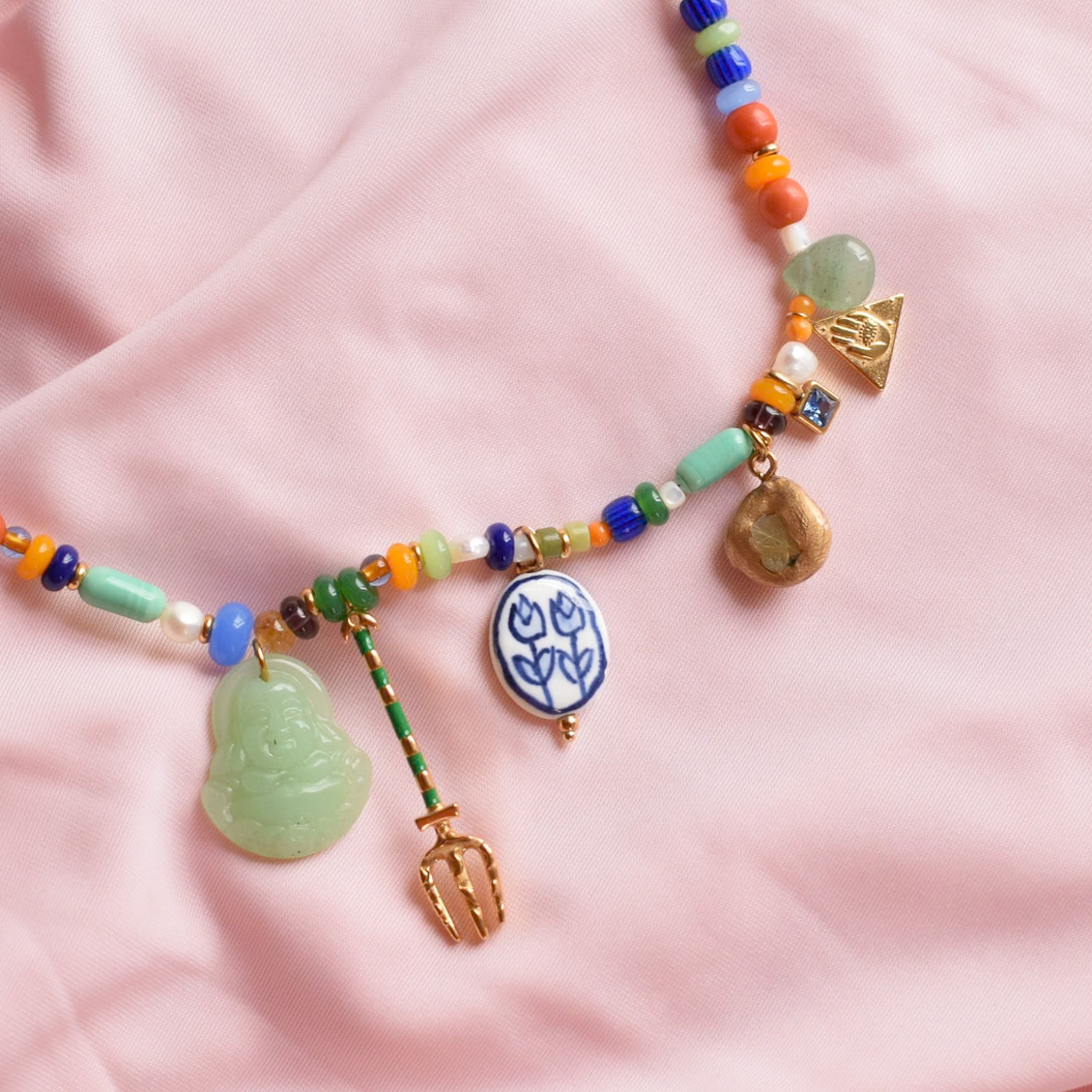 "Vera" Beaded Charm Necklace
