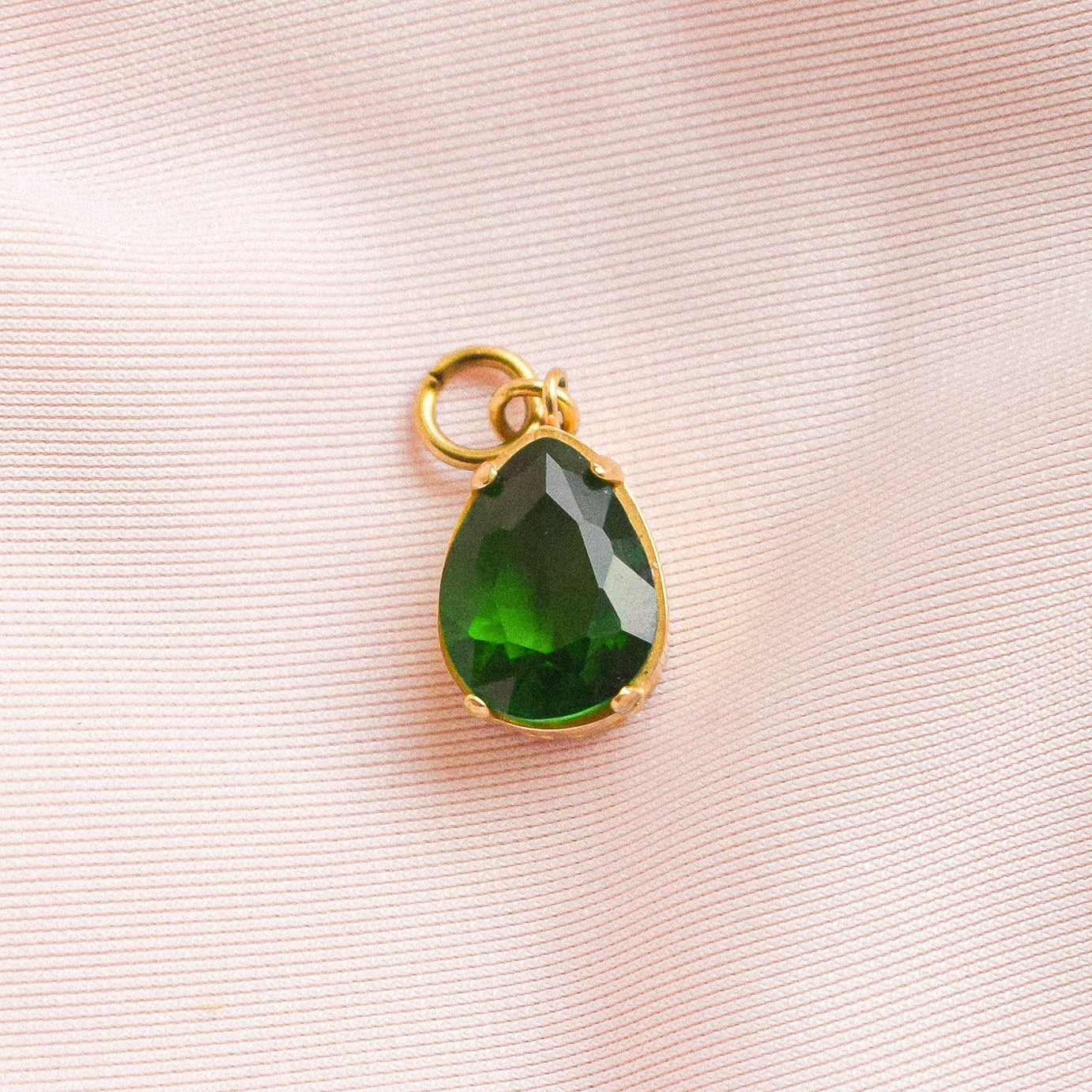 Green Teardrop Charm