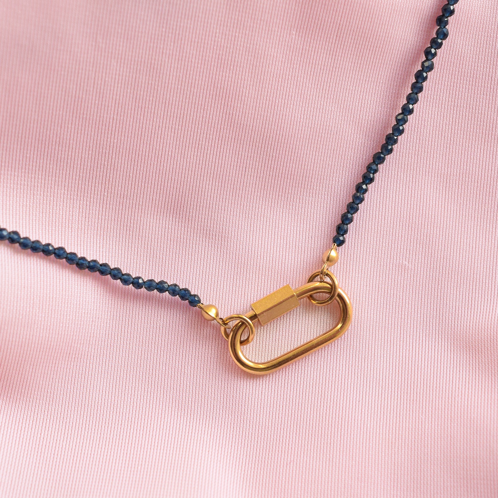 “Harriette” Beaded Carabiner Necklace