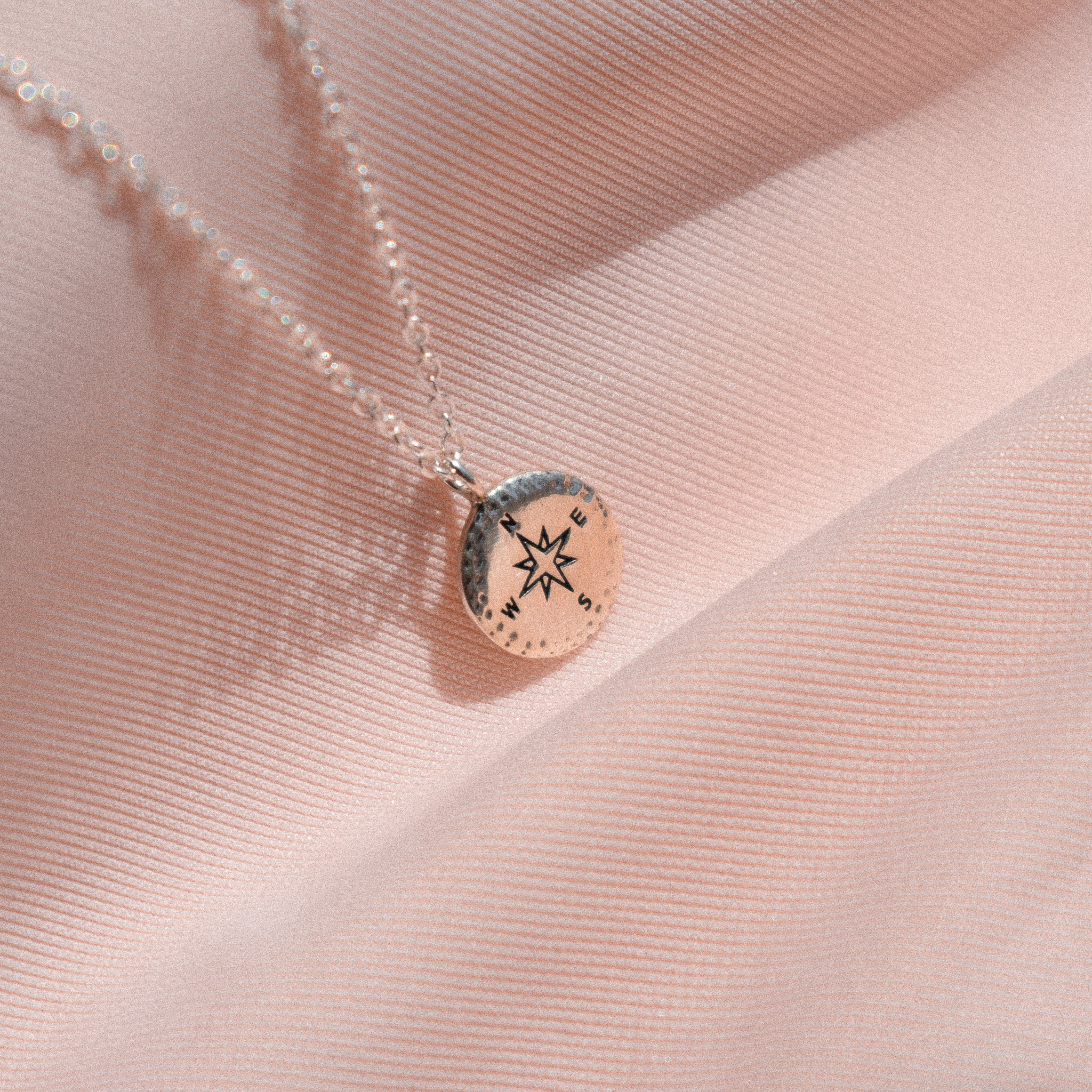 "Bec" Sterling Silver Compass Necklace