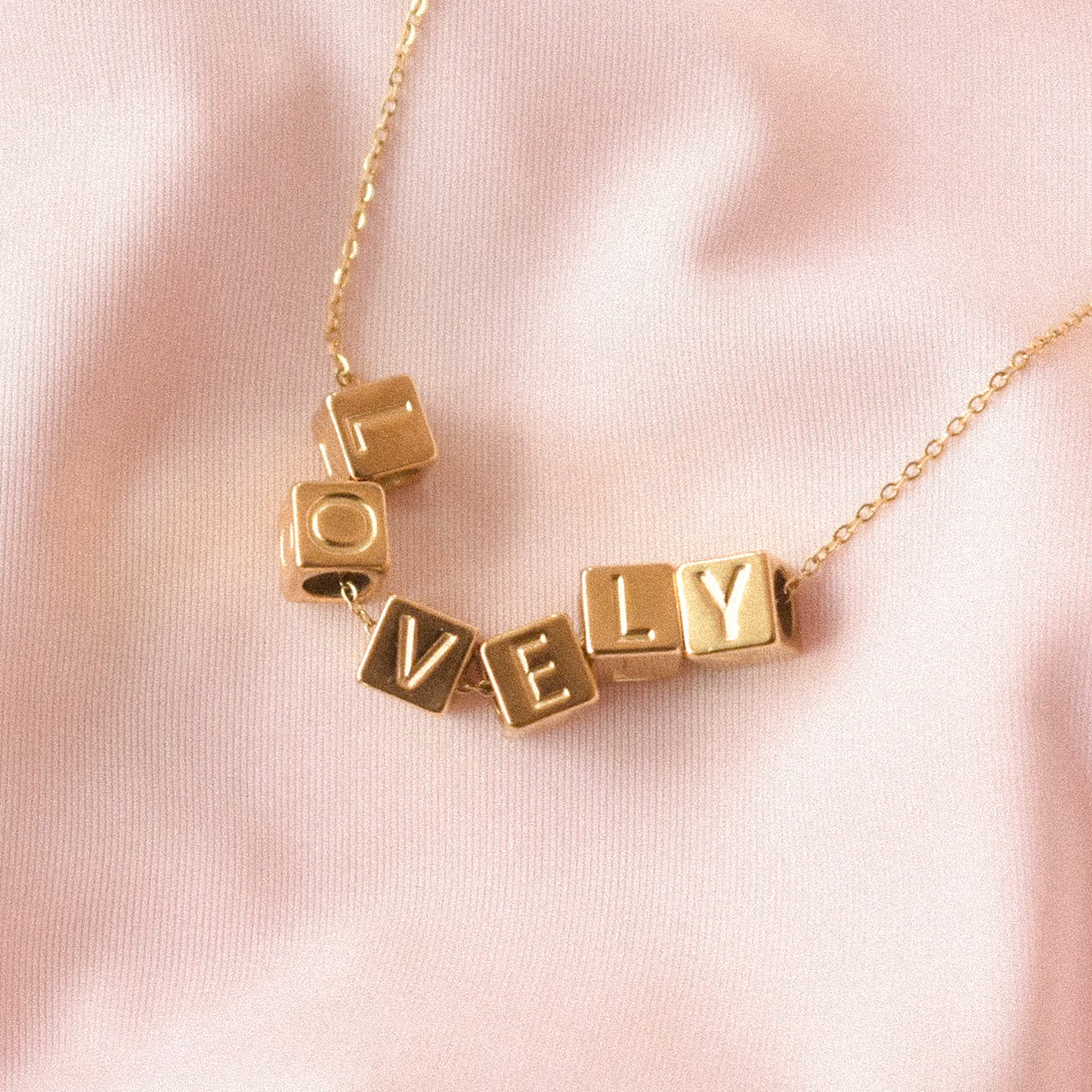 "Lovely" Cube Necklace
