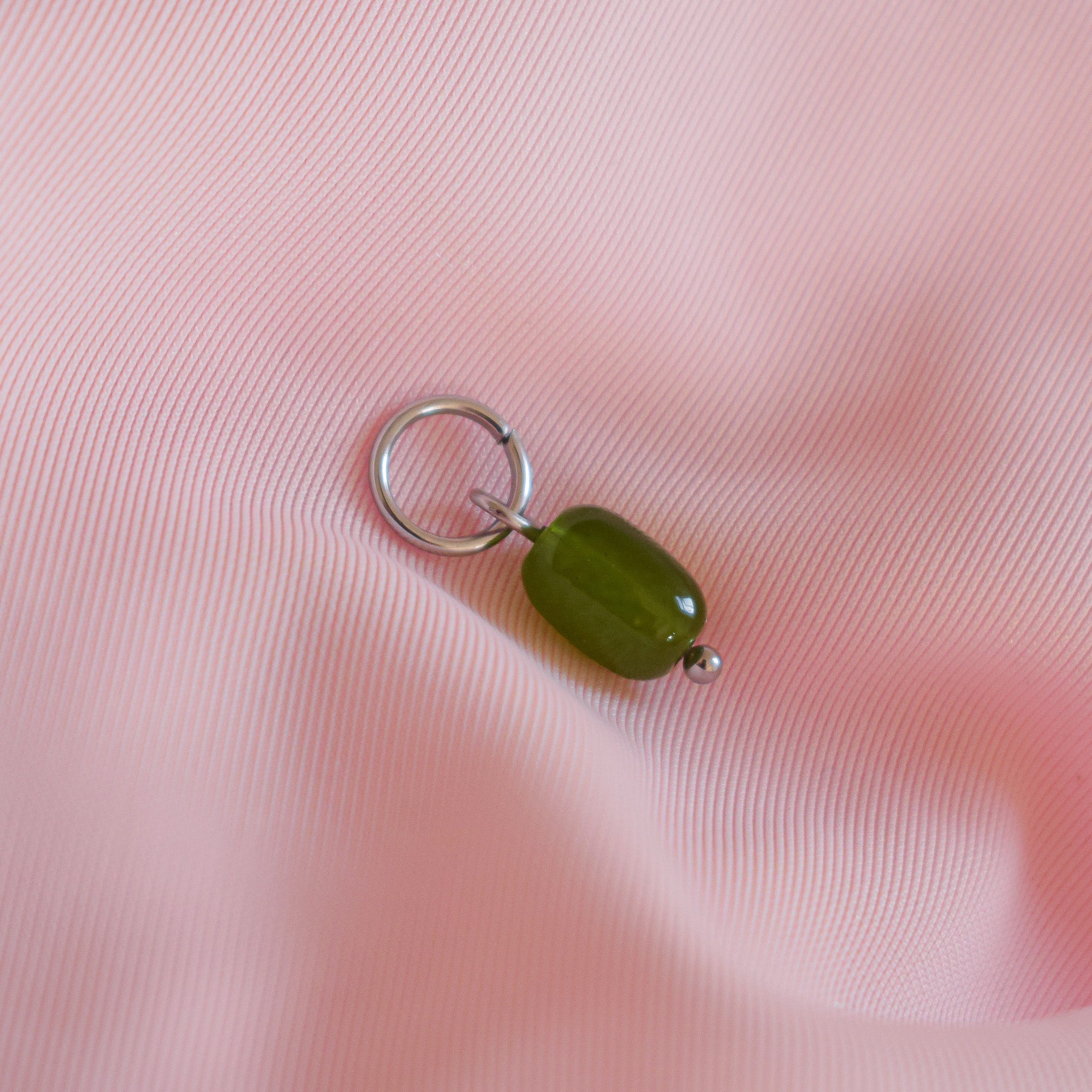 Green Glass Bead Charm