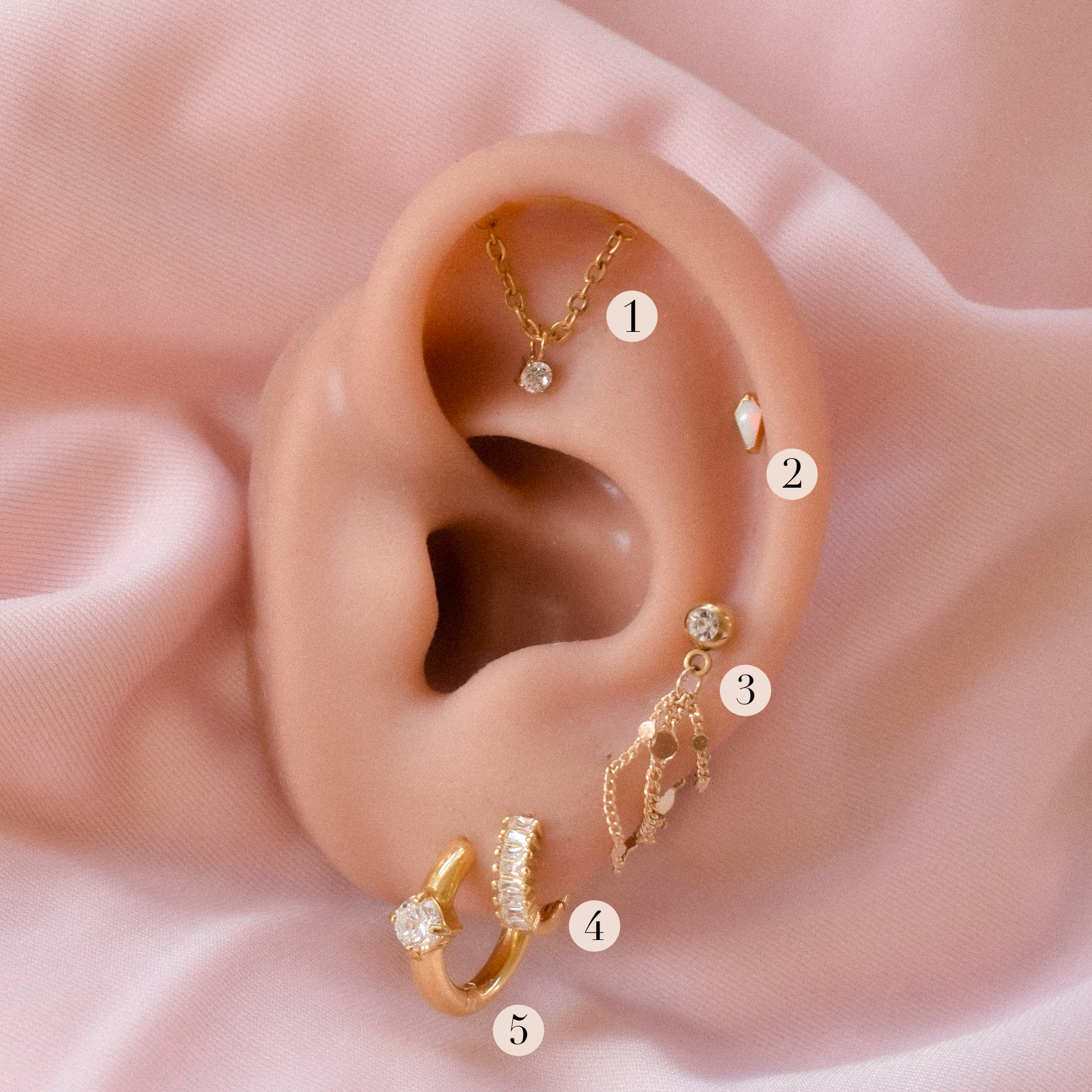 “Mikayla” Tiny Floating Helix Earring