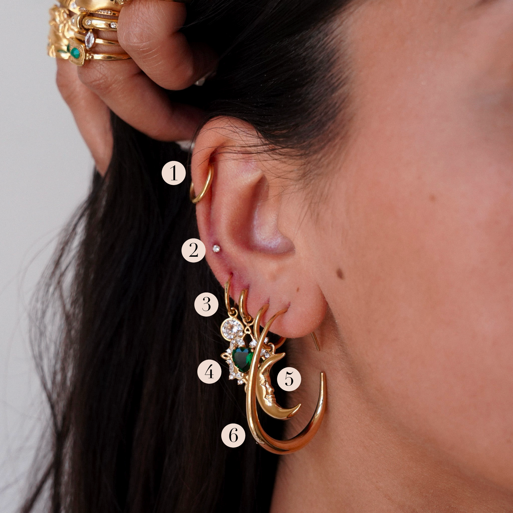 "Sarah" Green Heart Earrings