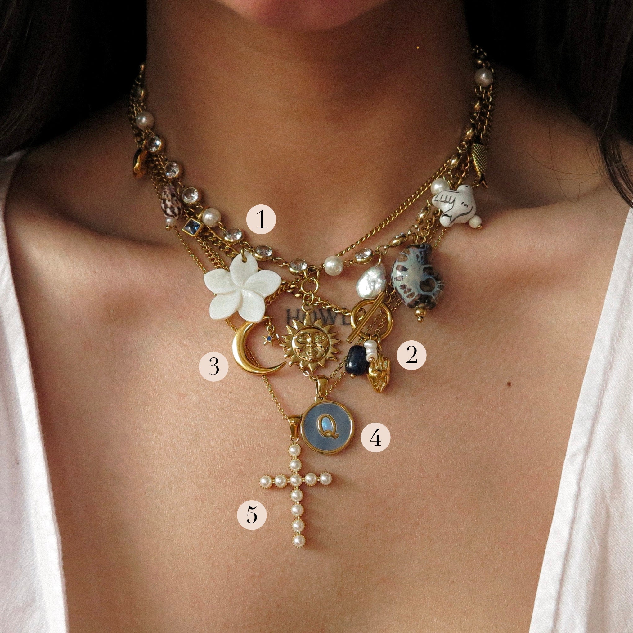 “Lacy” Initial Shell Necklace