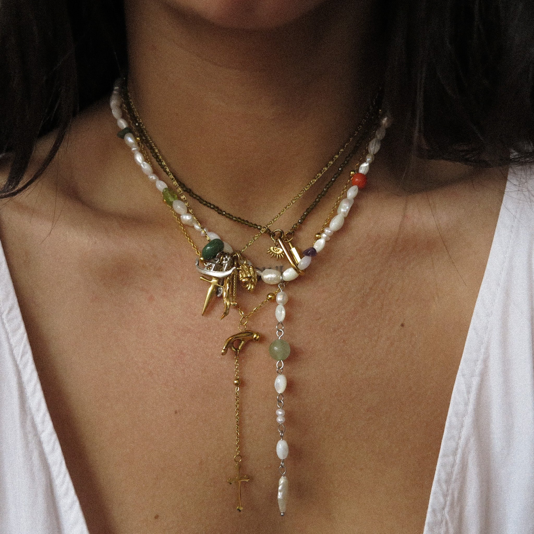 "Beverly" Pearl Lariat Necklace