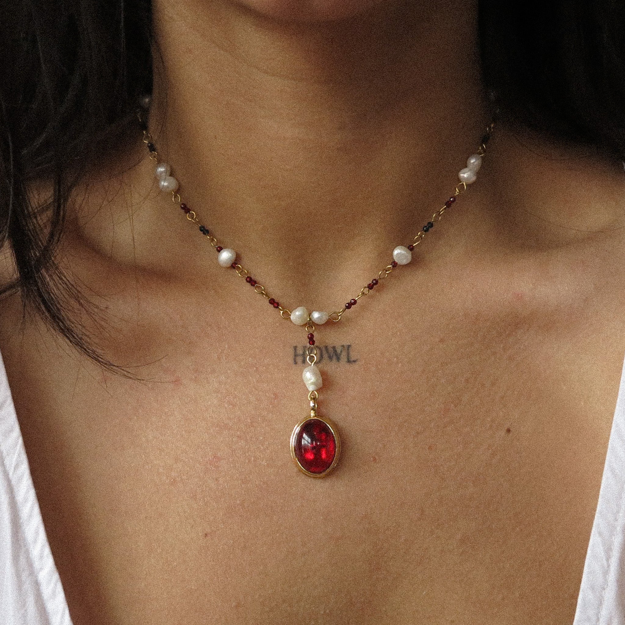 "Dione" Beaded Lariat Necklace