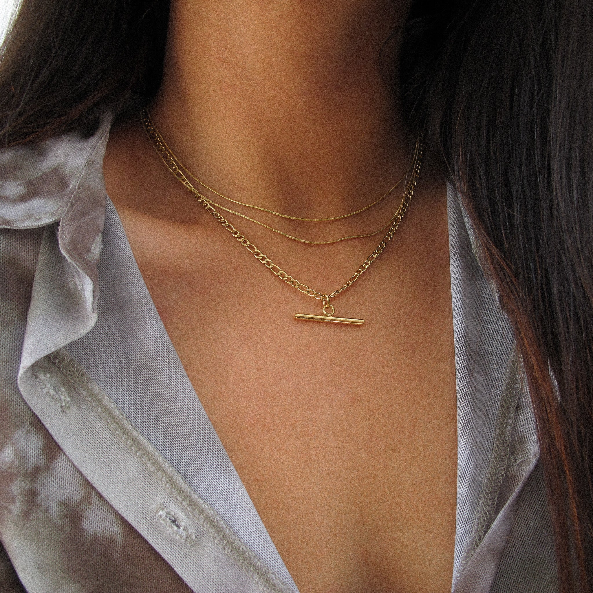 "Hilary” Double Snake Chain Necklace