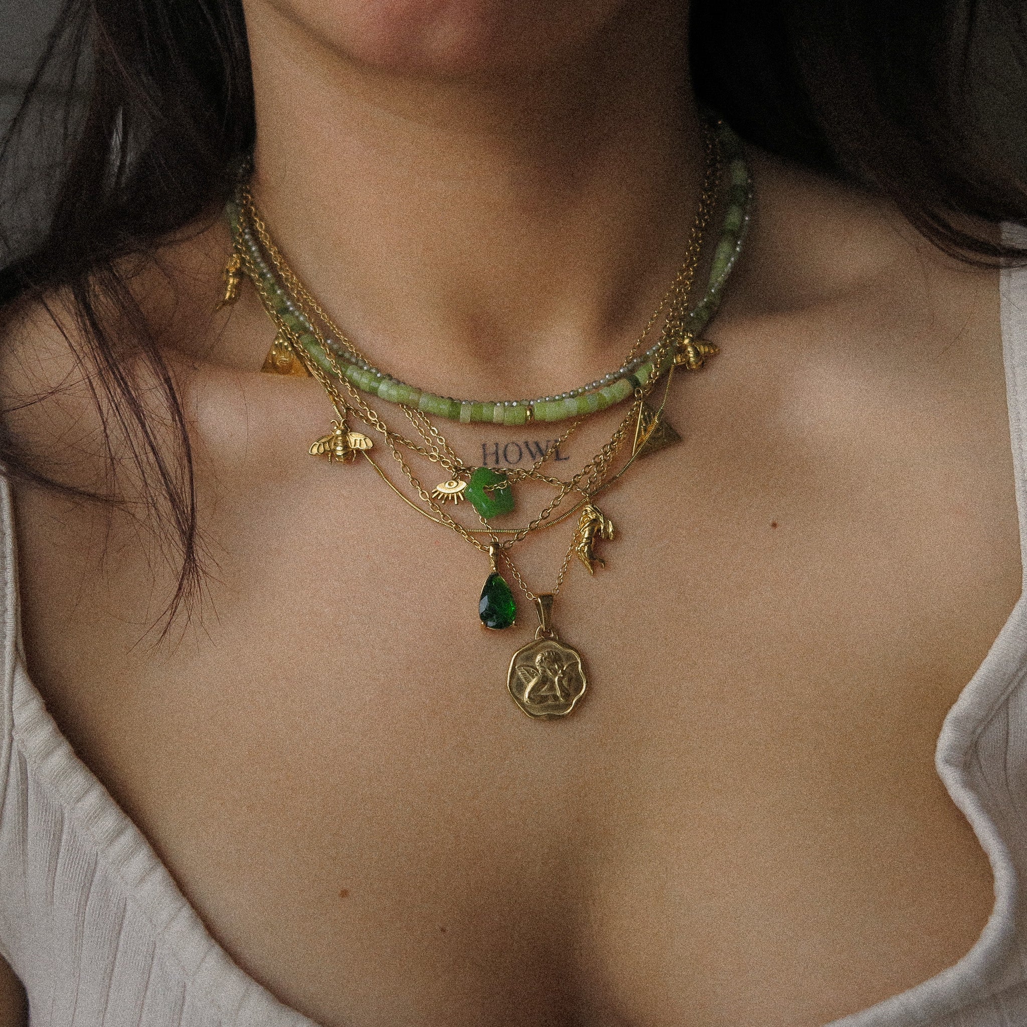 "Jade” Flower Wealth Necklace