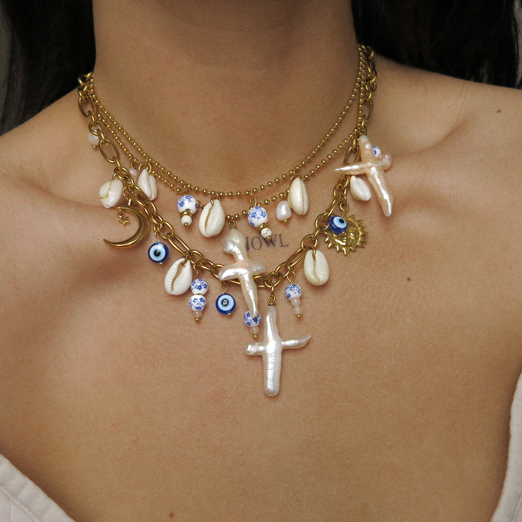 "Romy” Pearl Asymmetric Necklace