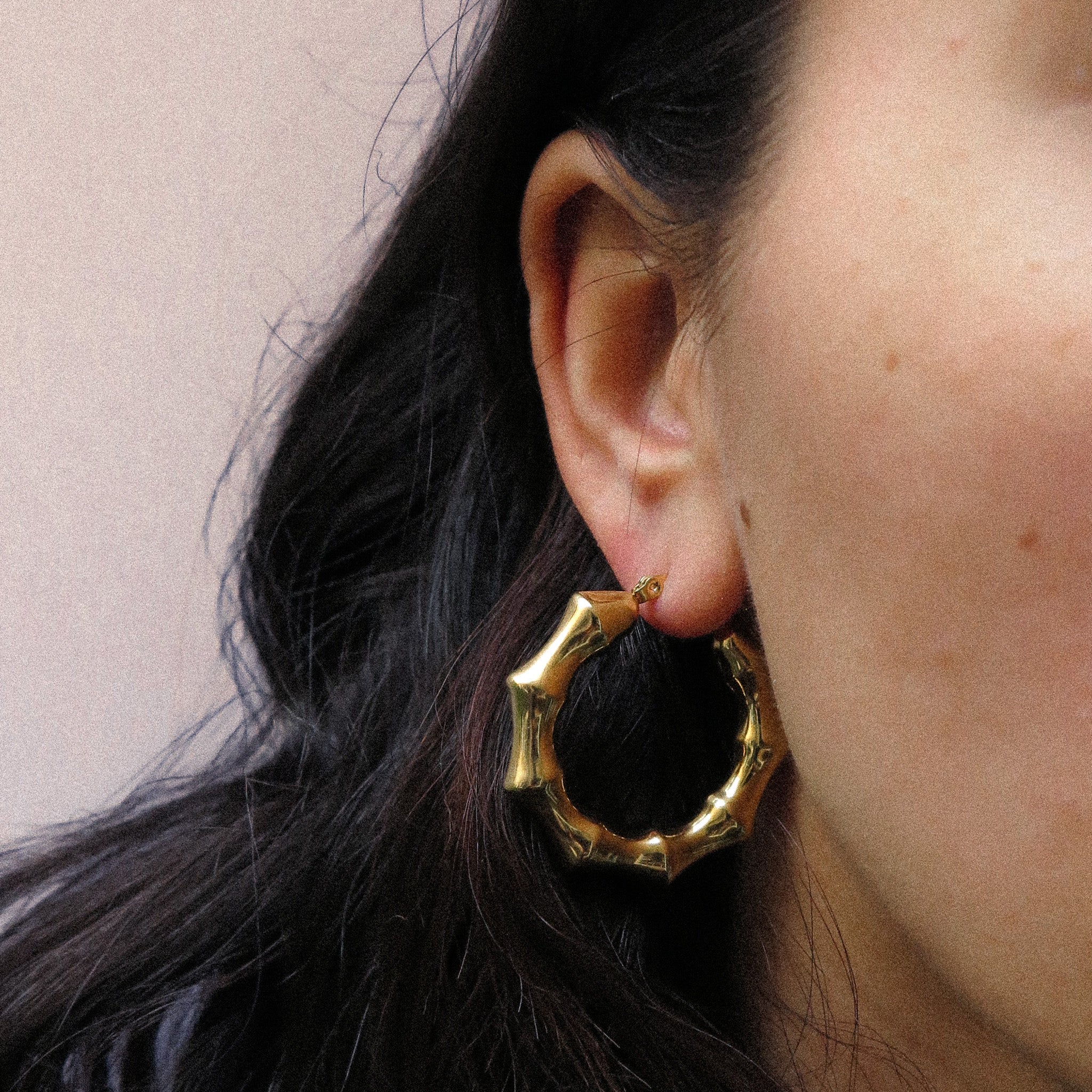 "Samia" Bamboo Hoop Earrings