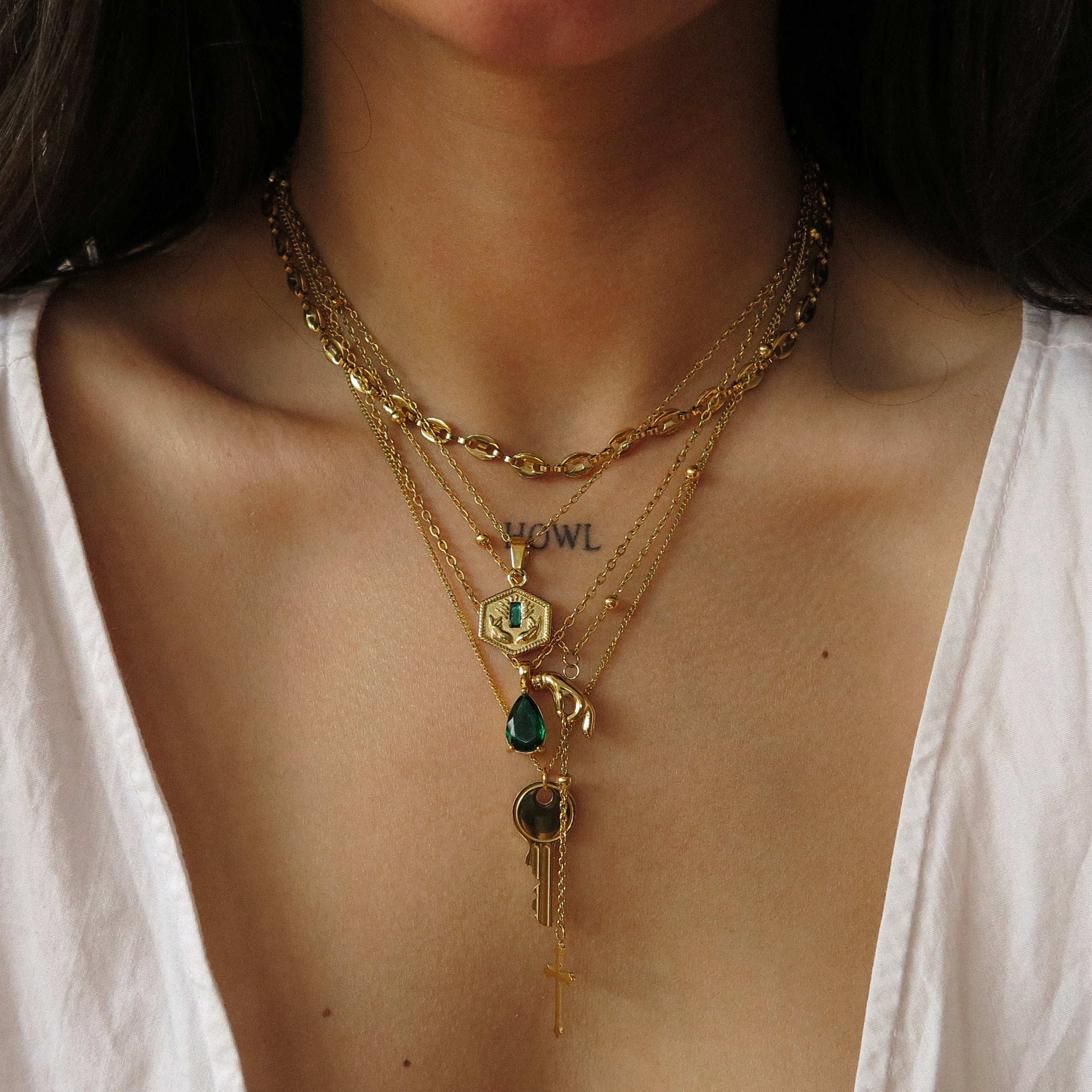 "Sabine" Green Teardrop Necklace