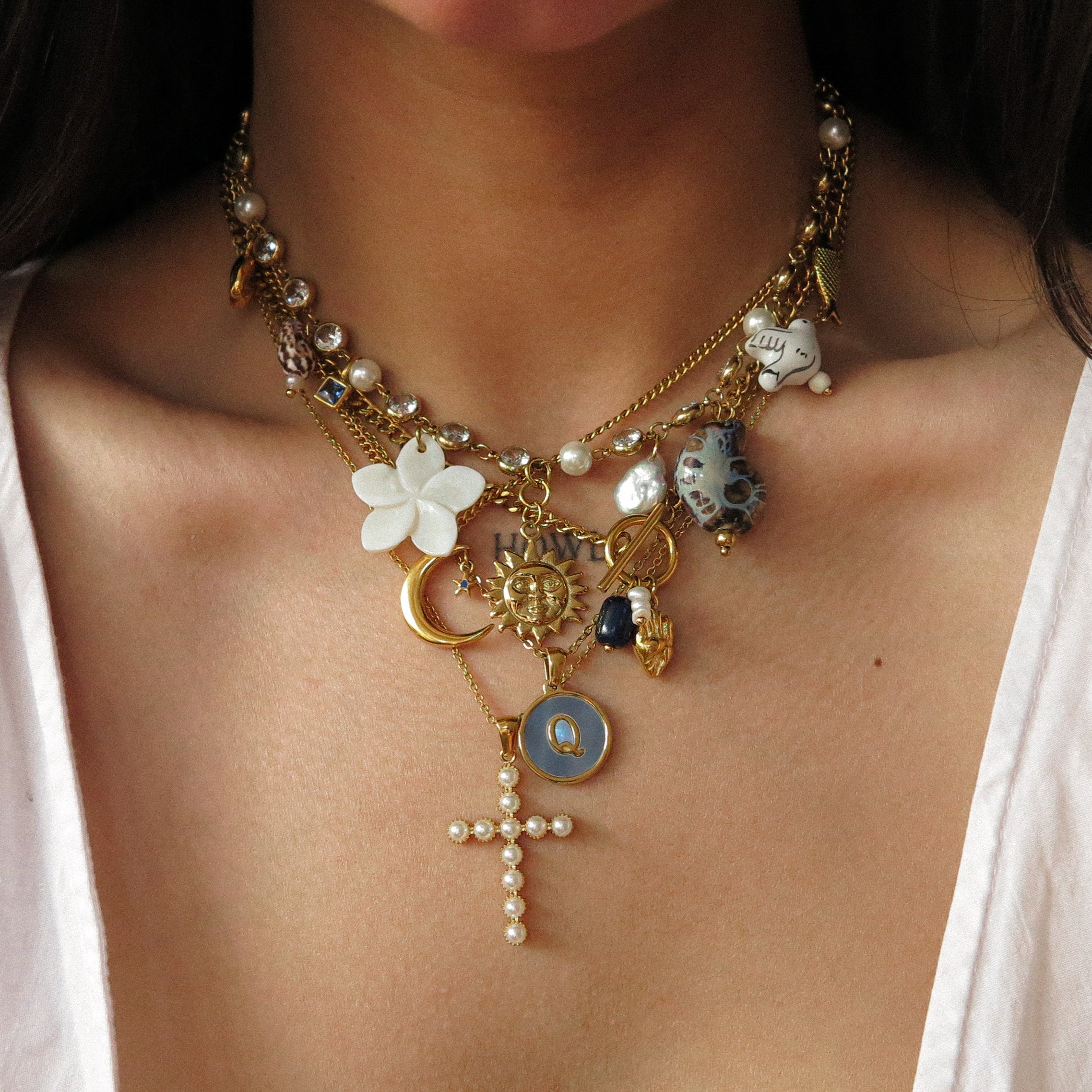 “Lacy” Initial Shell Necklace