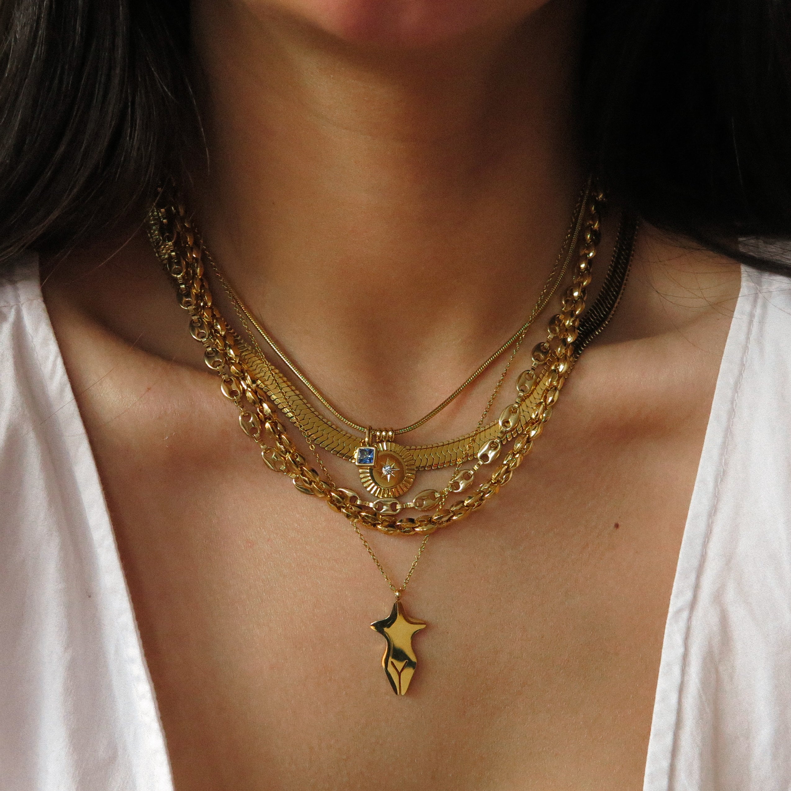 "Safiya" Thick Herringbone Necklace