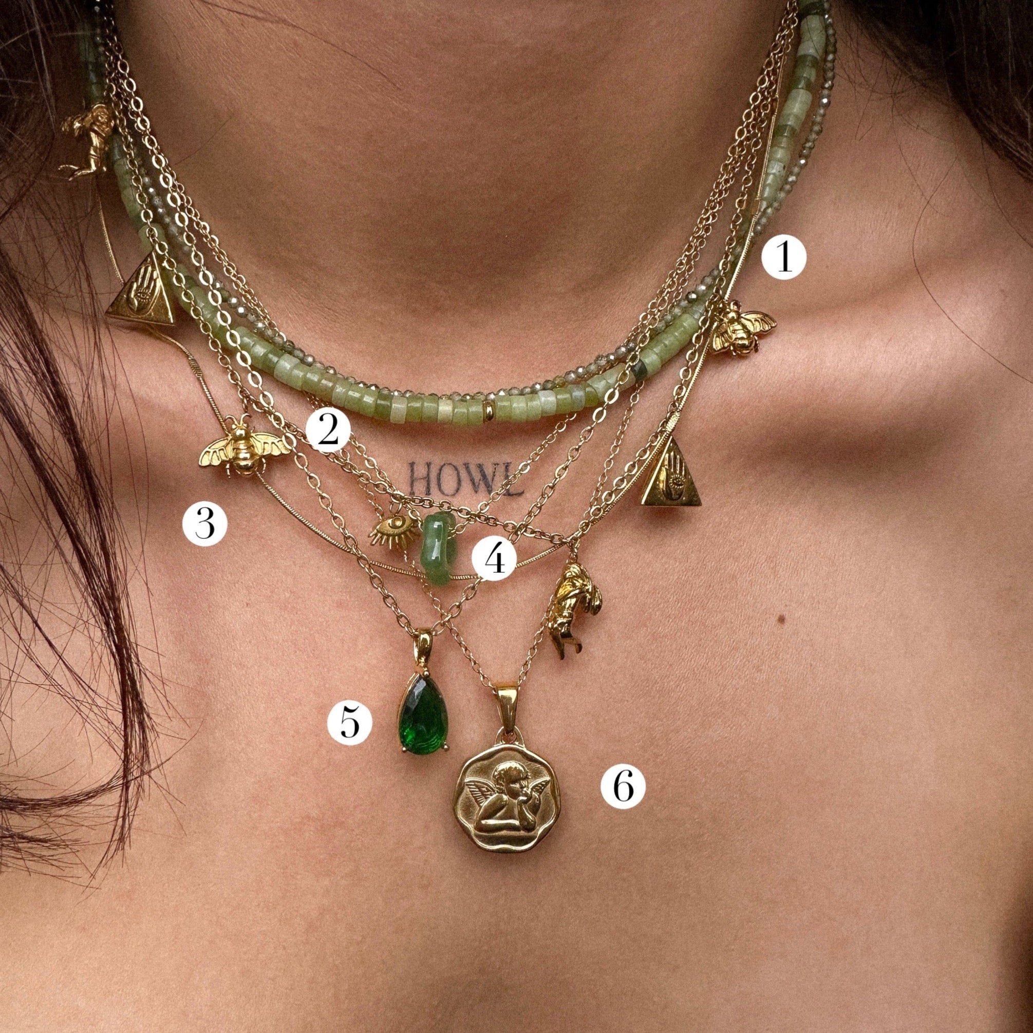 “Kai” Hexagon Cherub Necklace