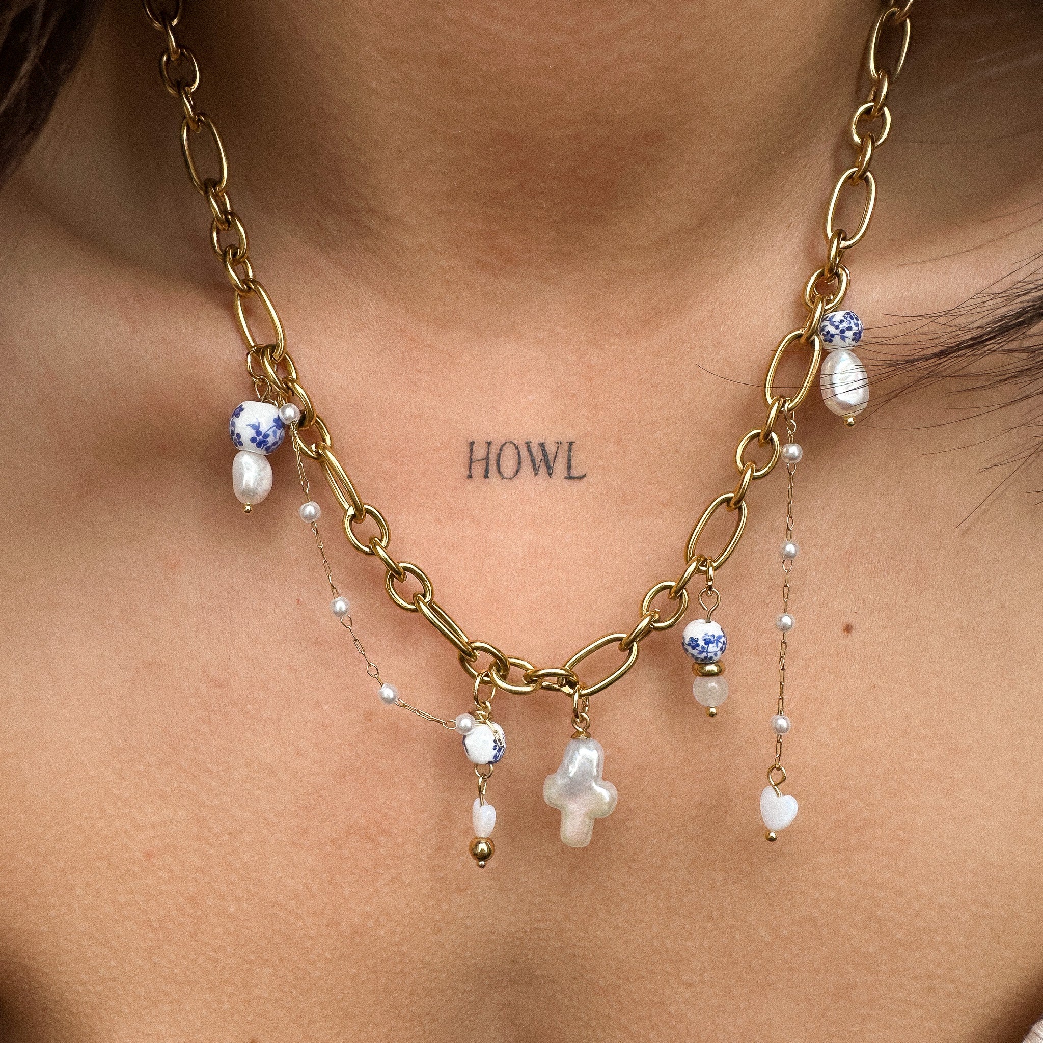 "Laetitia” Pearl Floral Necklace