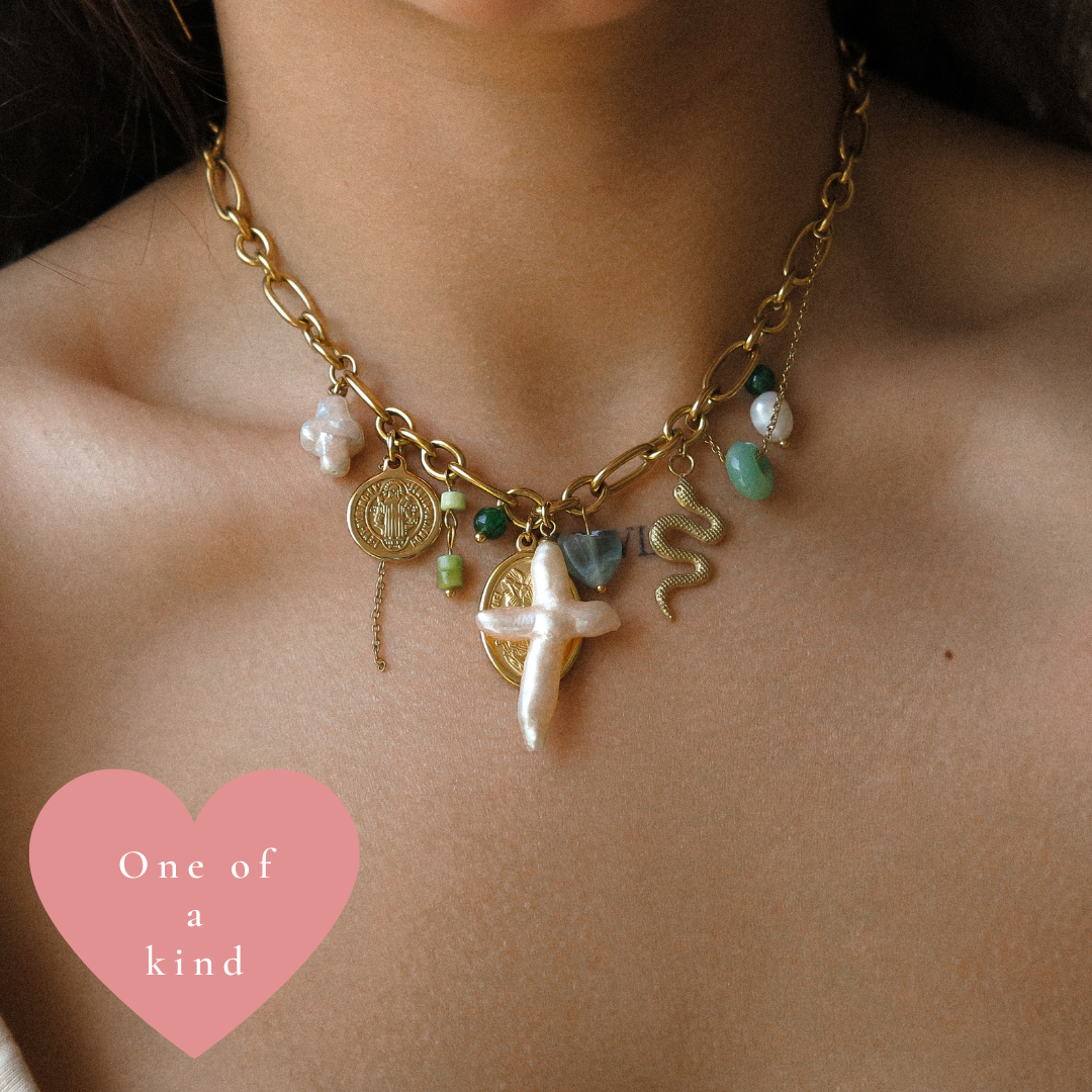 "Lydia" Pearl Chain Combined Necklace