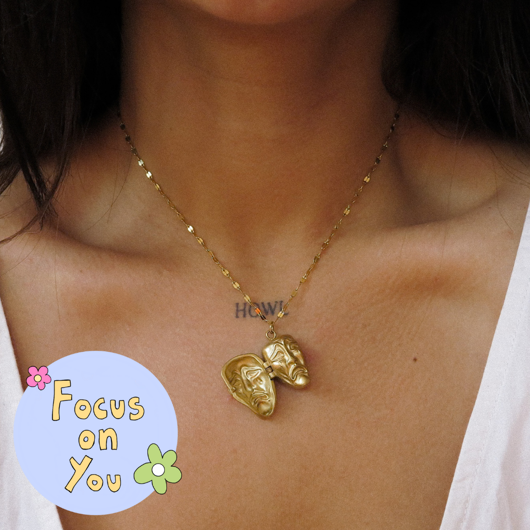 "Live, Laugh, Mask" Locket Necklace