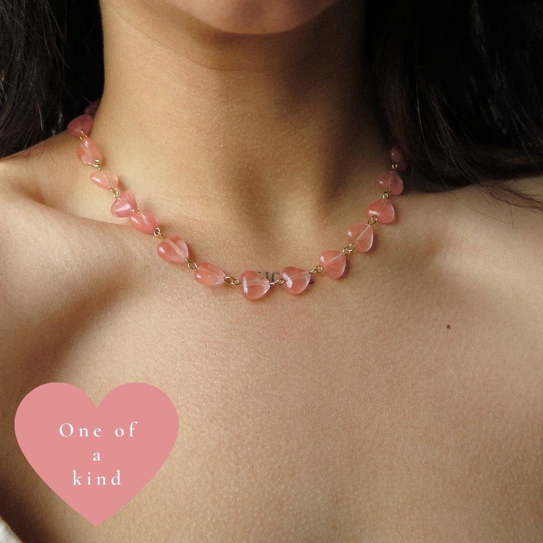 "Samtra” Rose Quartz Heart Necklace