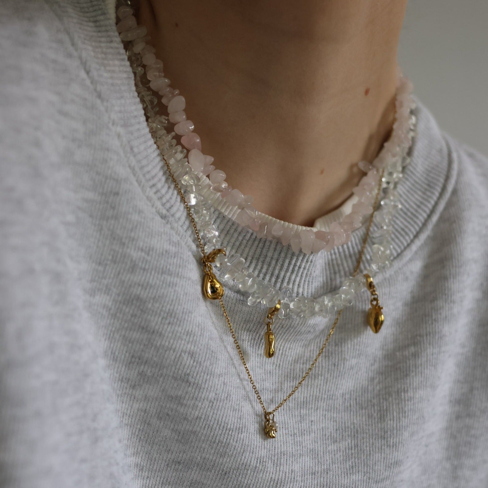 "Cora" Detachable Charm Crystal Necklace