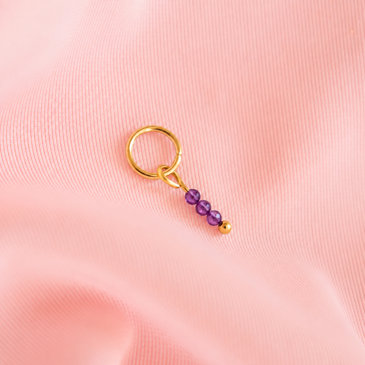 Purple Faceted Glass Bead Charm