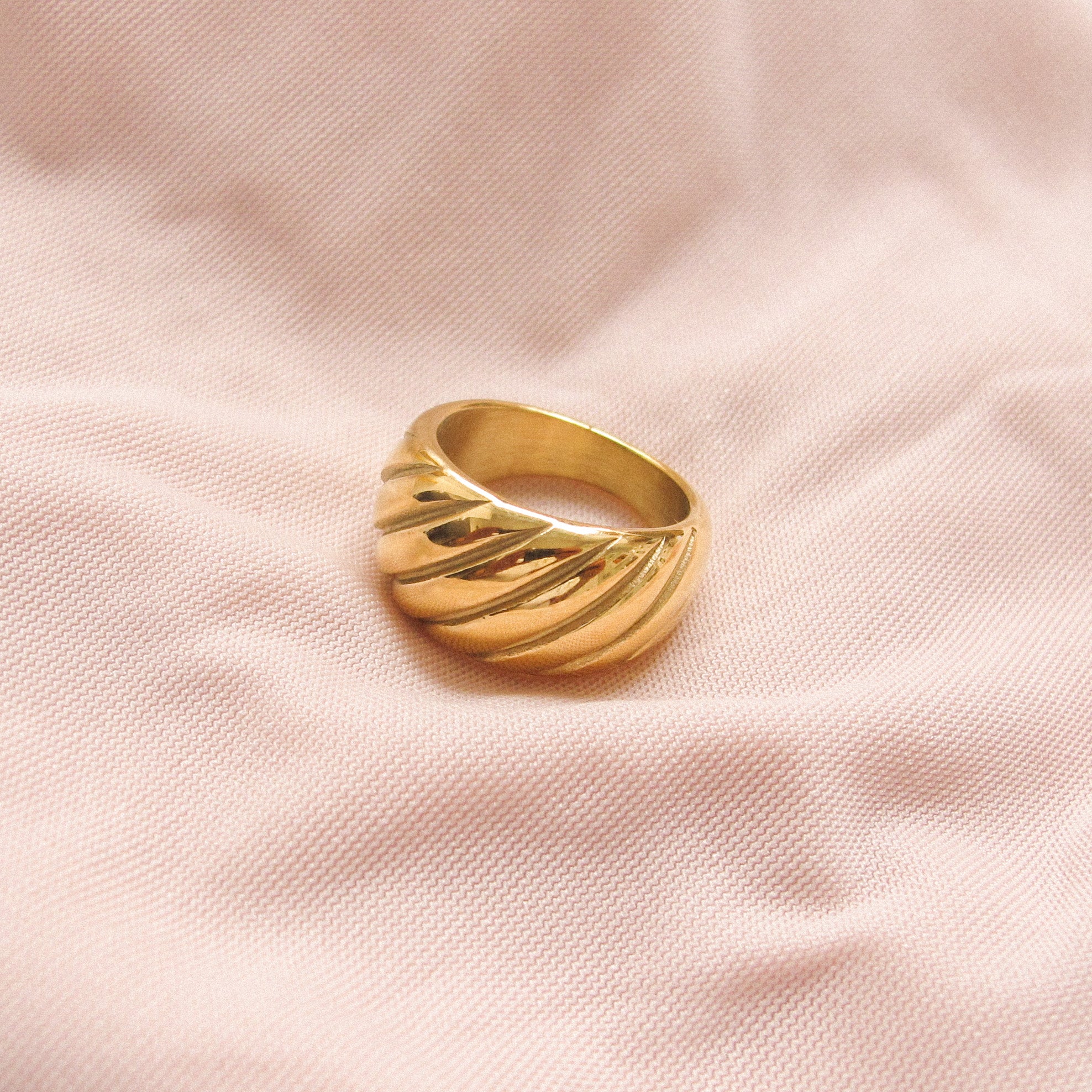 “Cowrie” Chunky Croissant Ring