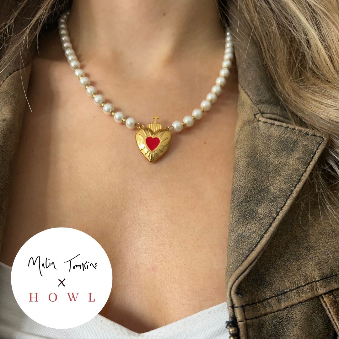 "Mary" Pearl Heart Pendant Necklace