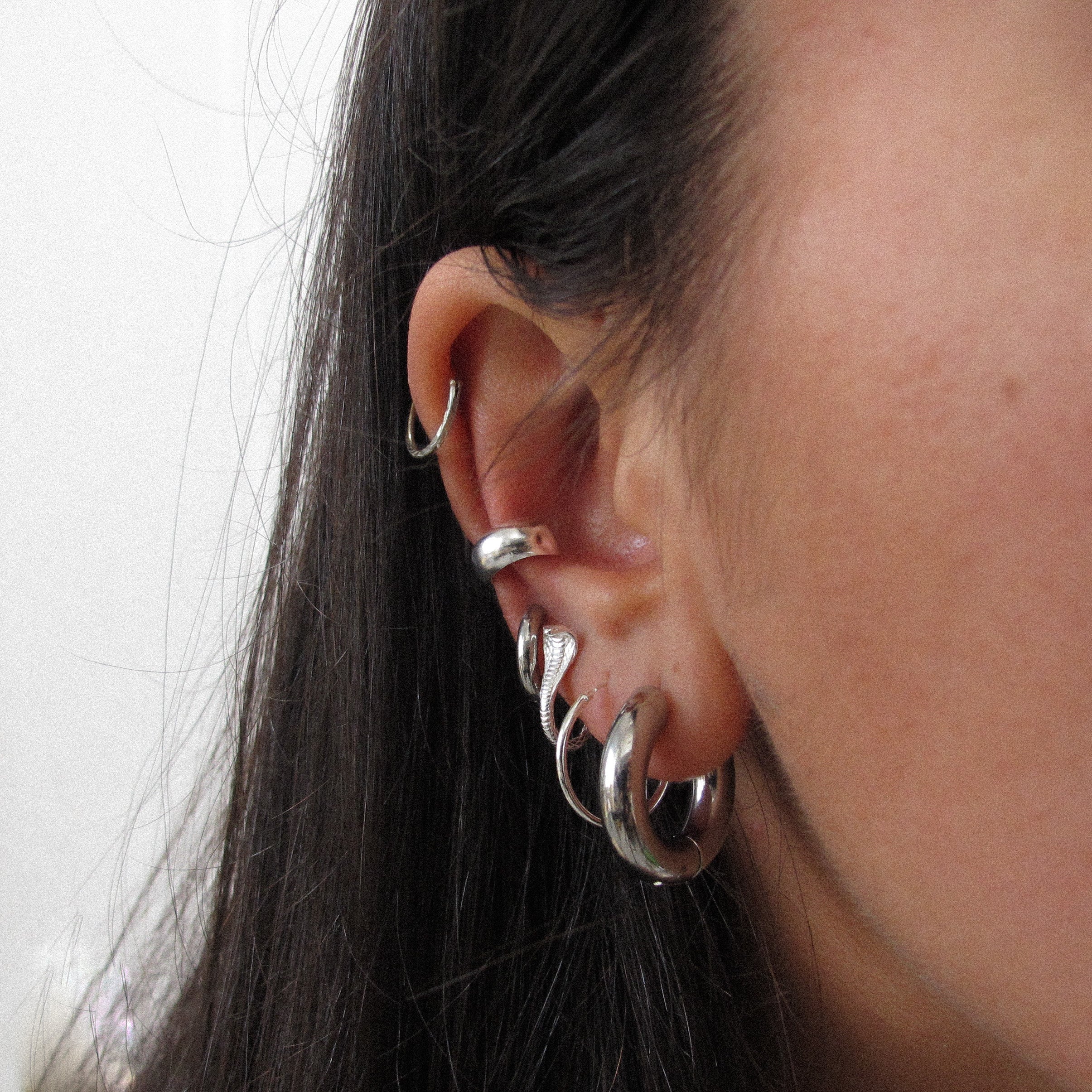 “Nisha” Sterling Silver Hoop Earrings