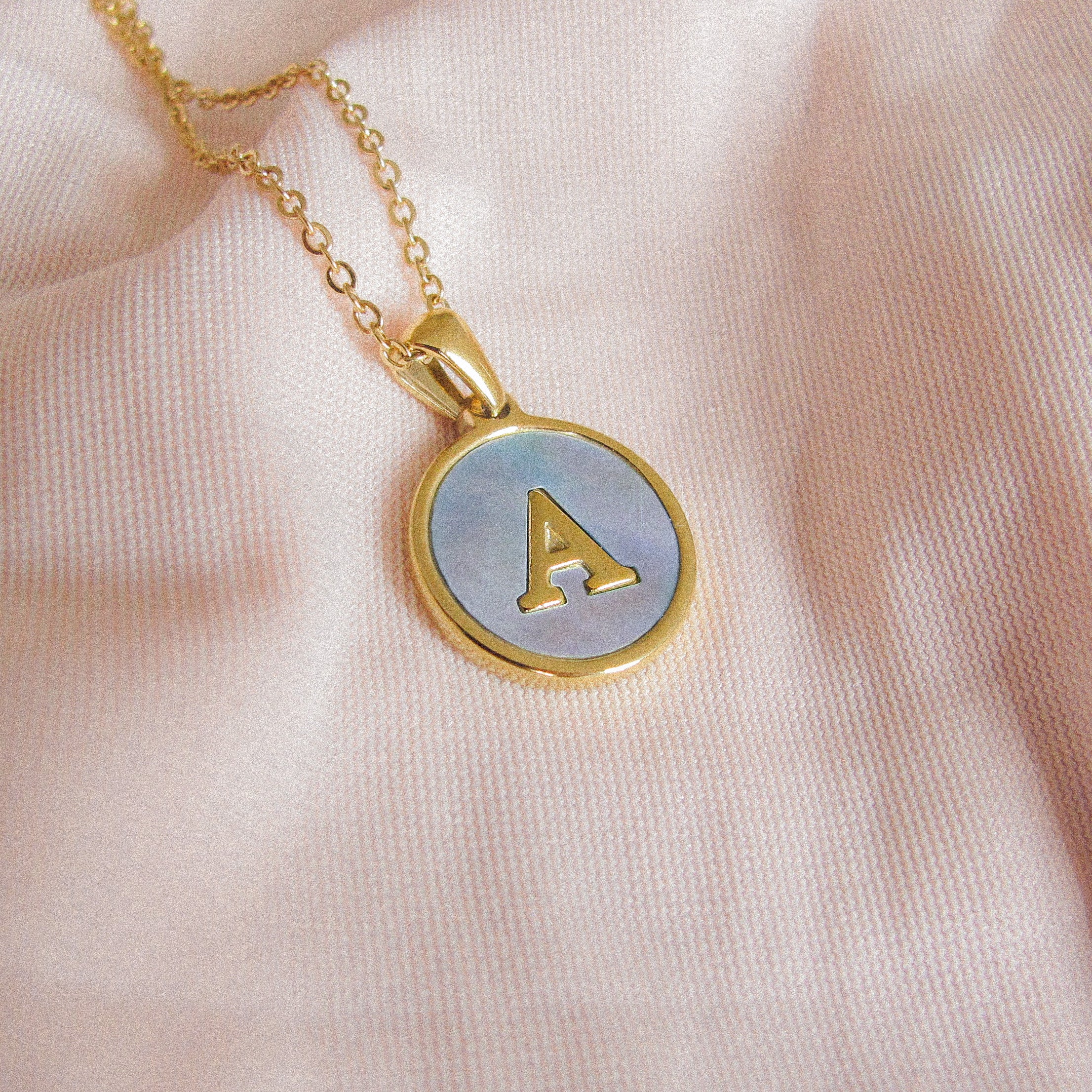 “Lacy” Initial Shell Necklace