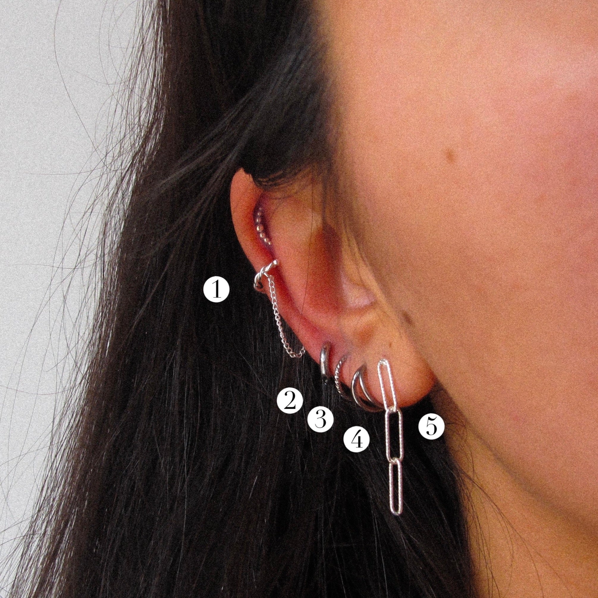 “Margeaux" Triple Loop Sterling Silver Earrings