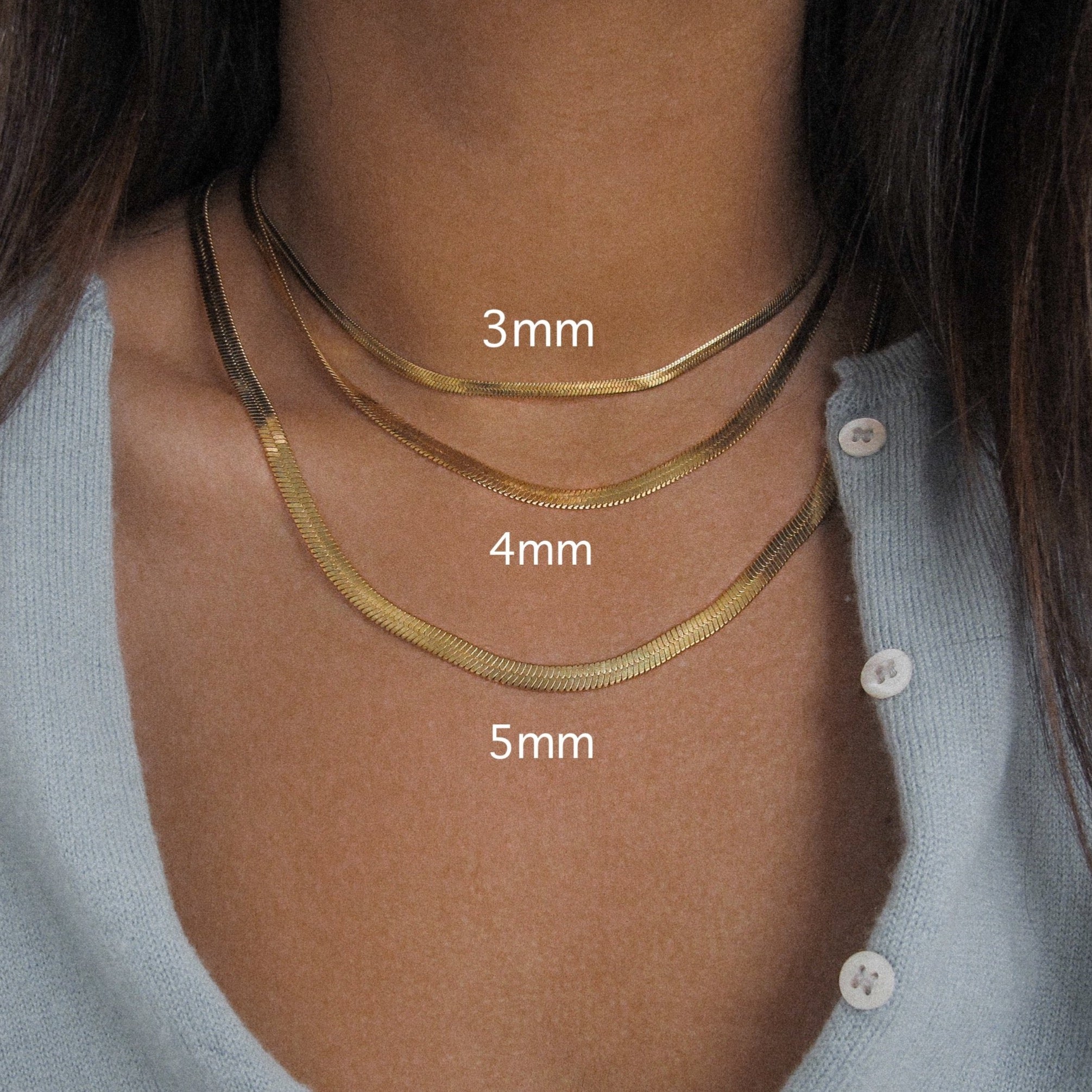 “Bethany” Thin Herringbone Necklace