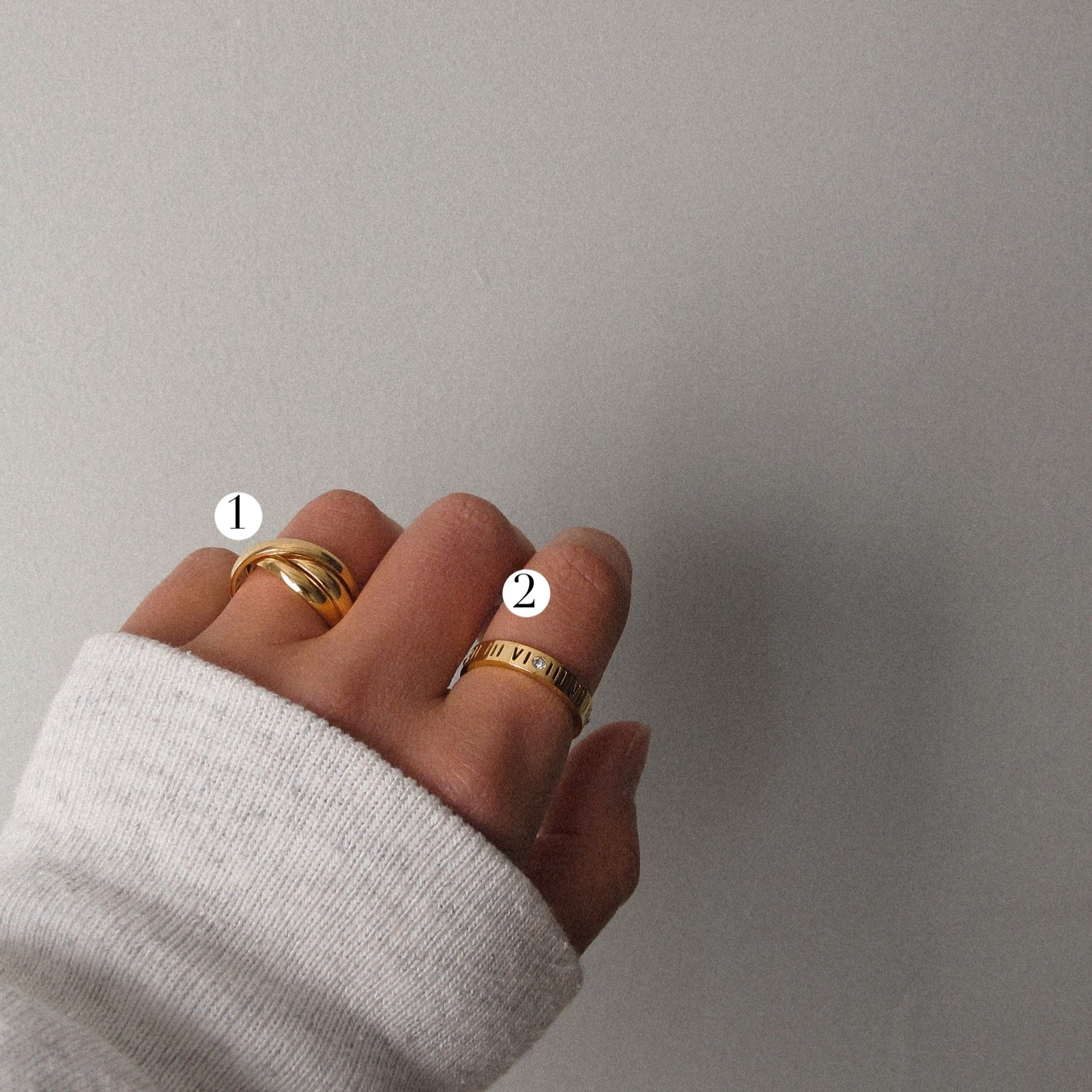 “Evette” Numeral Gem Ring