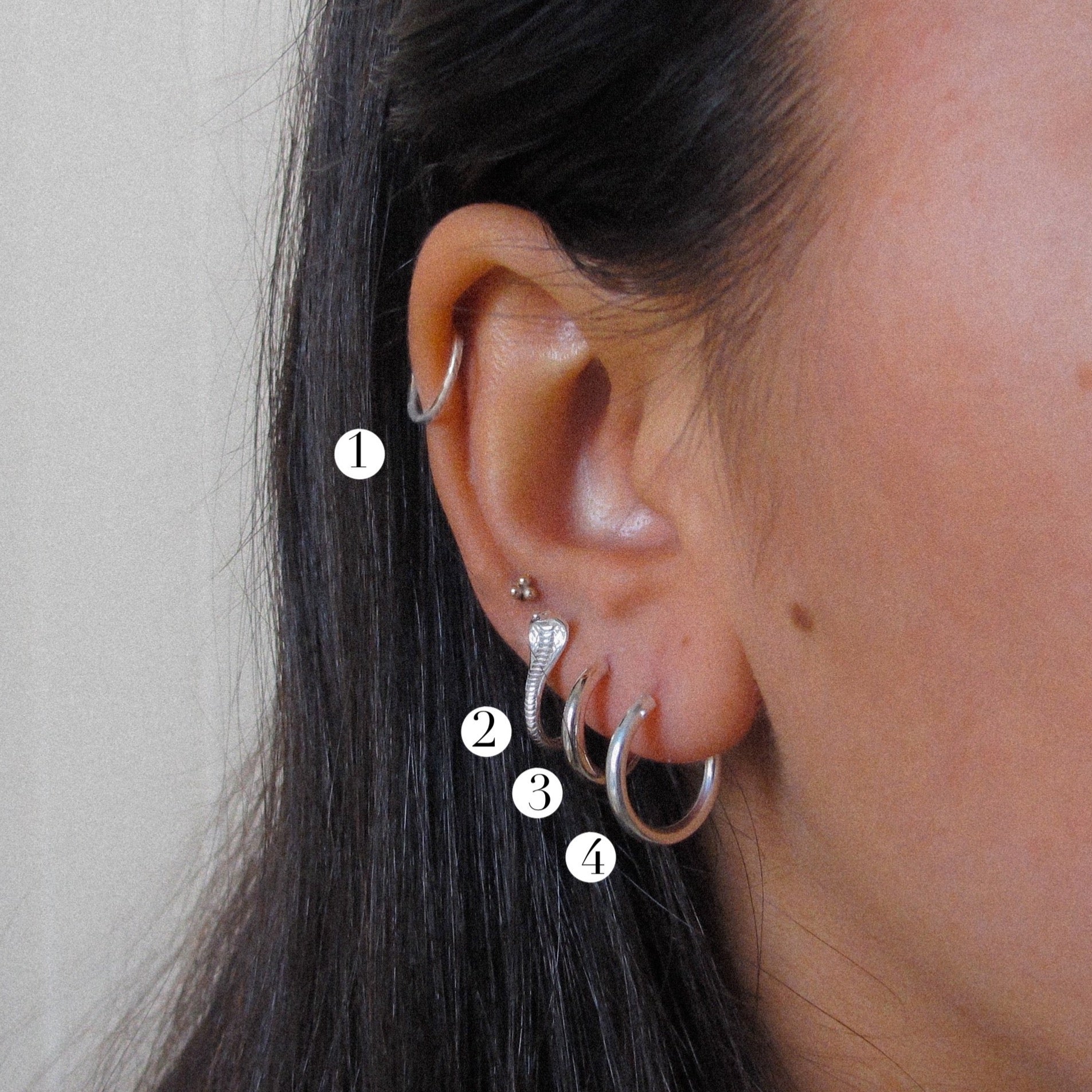 Clearance “Serpent" Snake Sterling Silver Stud