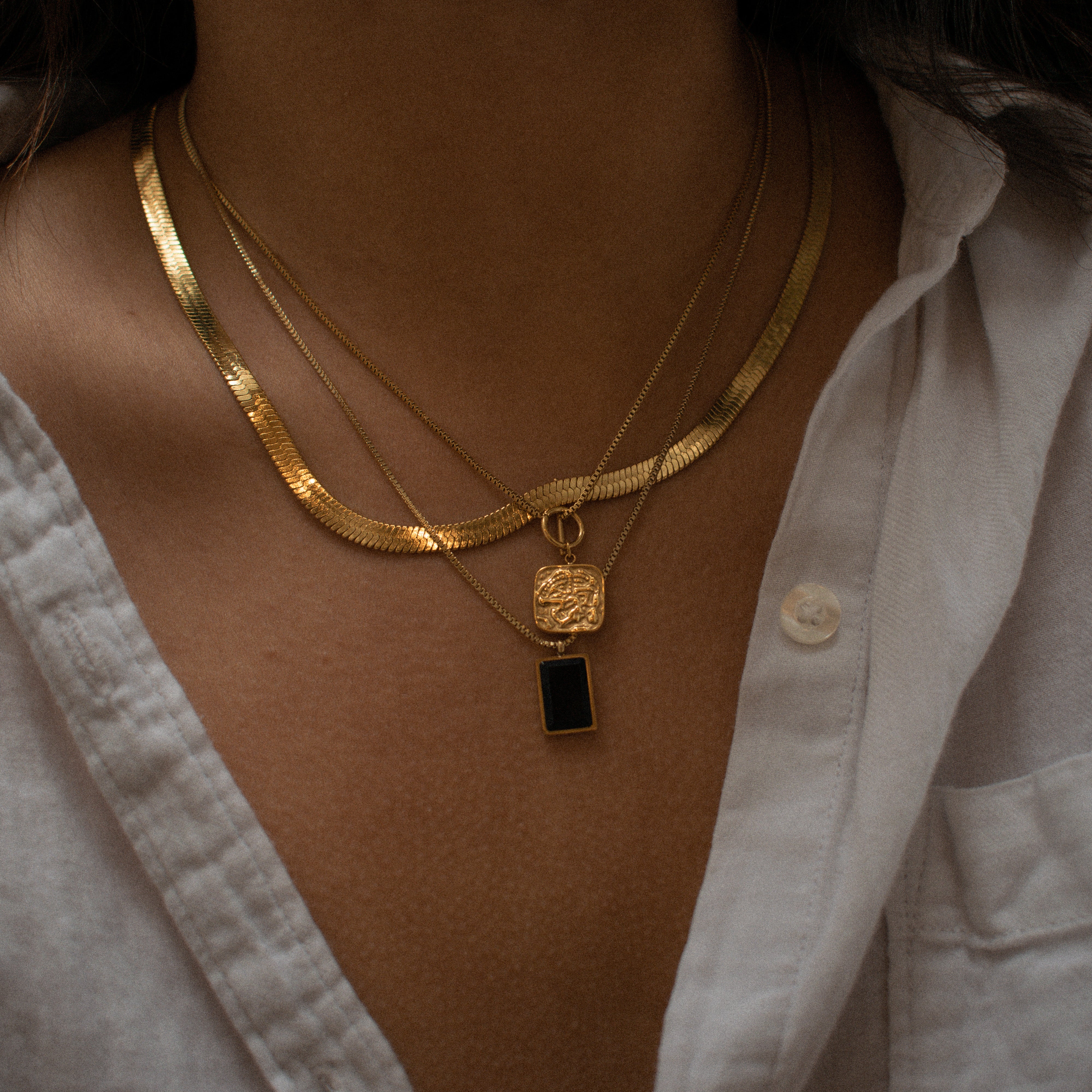 “Claret” Square Necklace