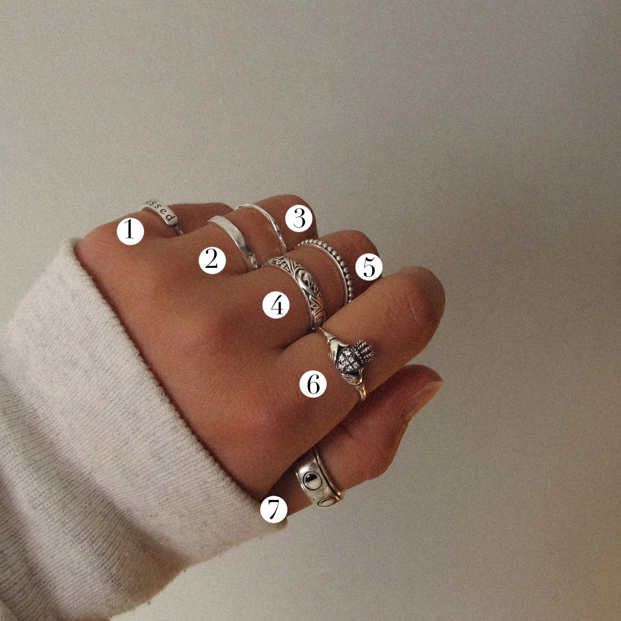 "Rosa” Sterling Silver Beaded Ring