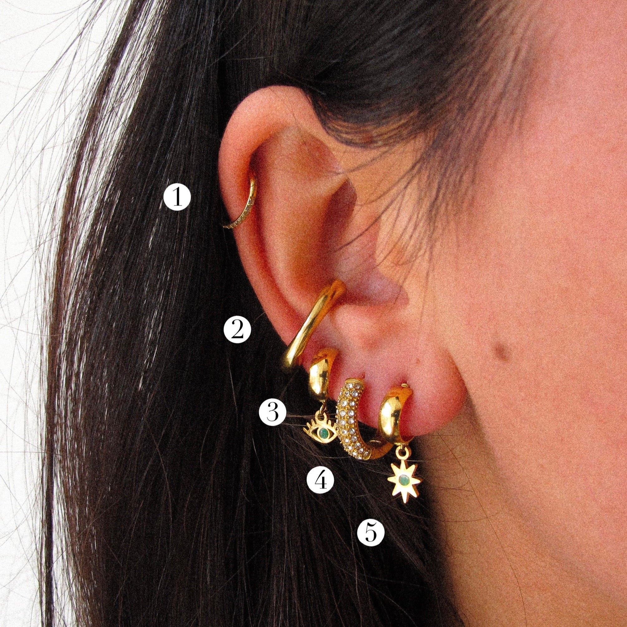 “Hermosa” Star and Eye Earrings