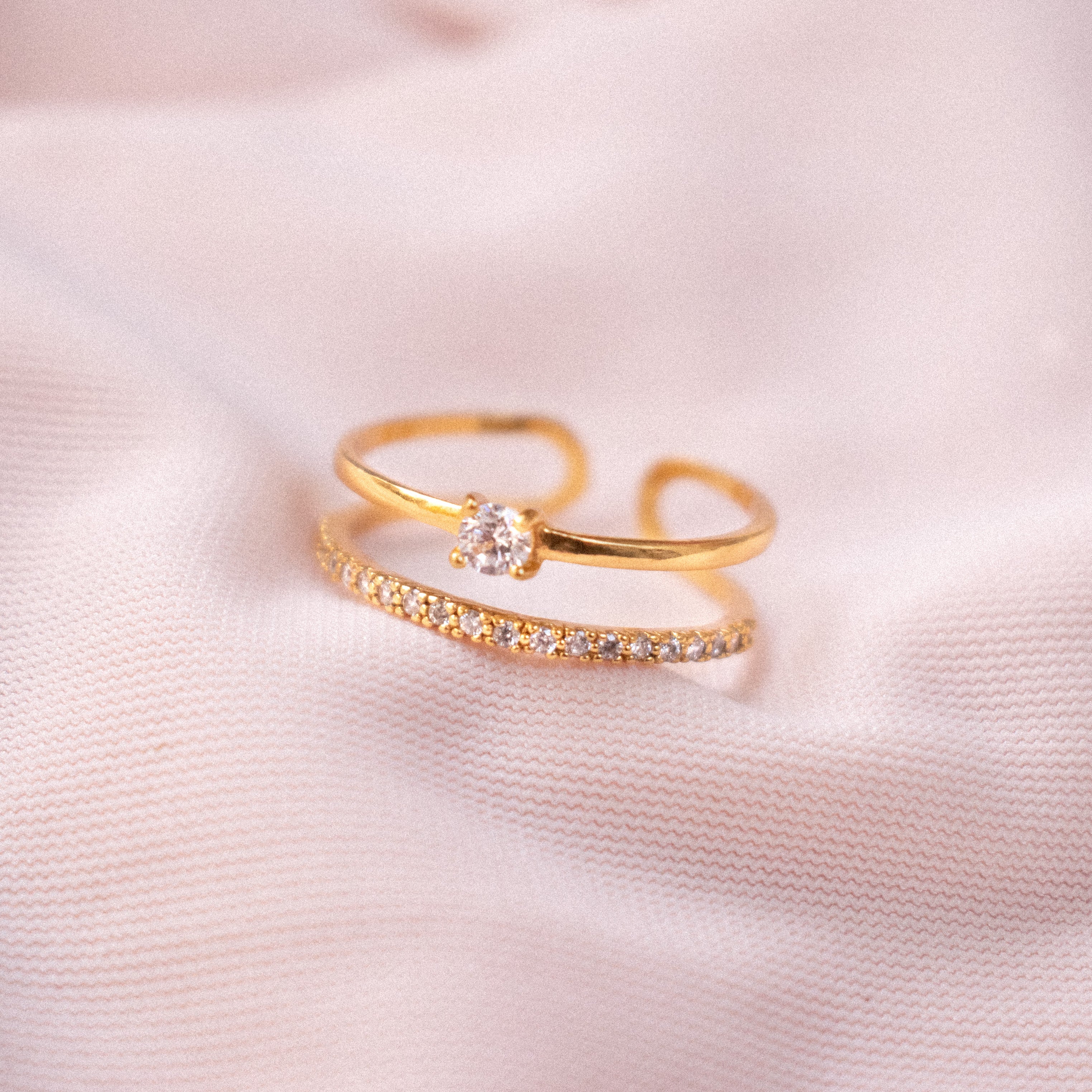 “Carmel" Gold Vermeil Double Ring