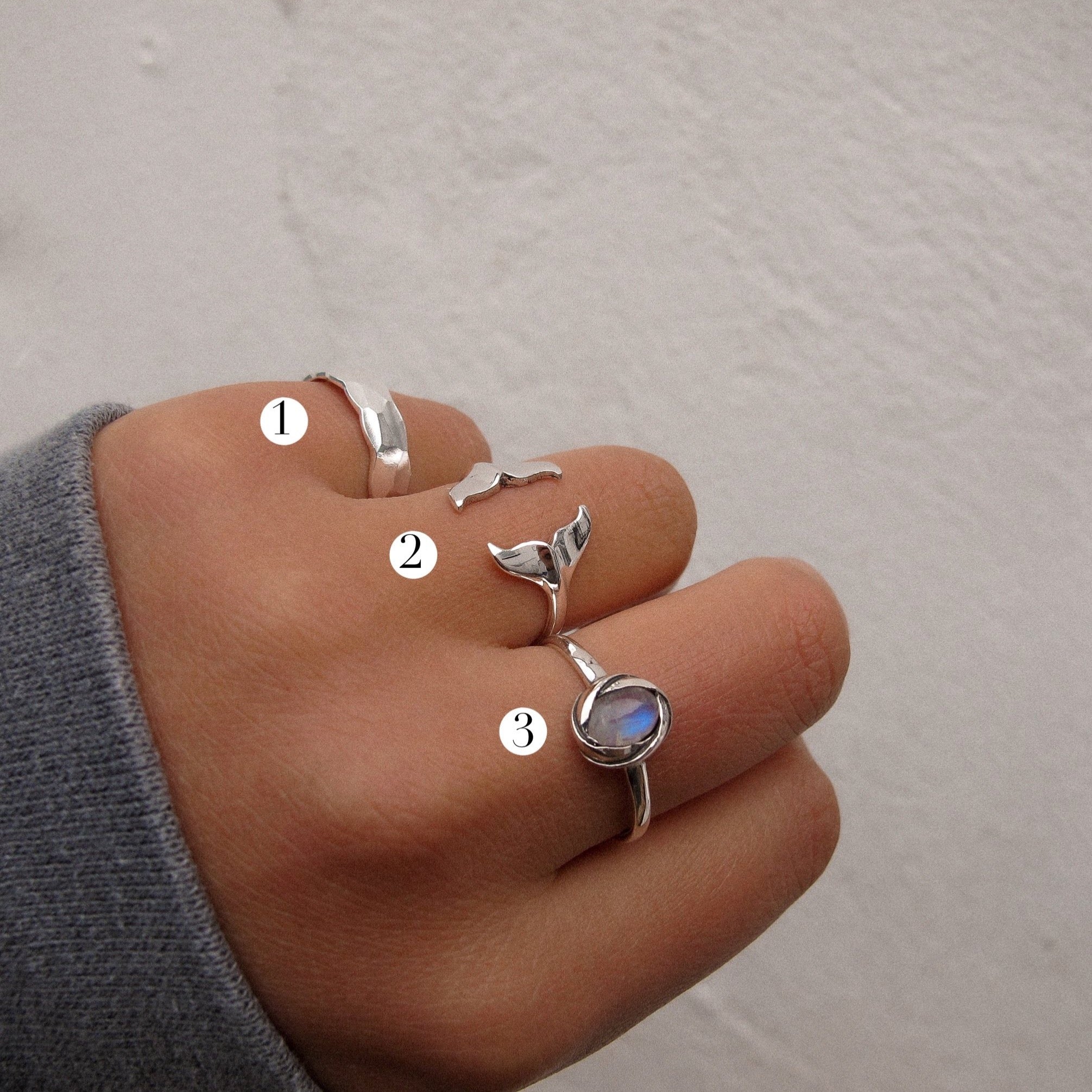 "Vesper” Sterling Silver Moonstone Knot Ring