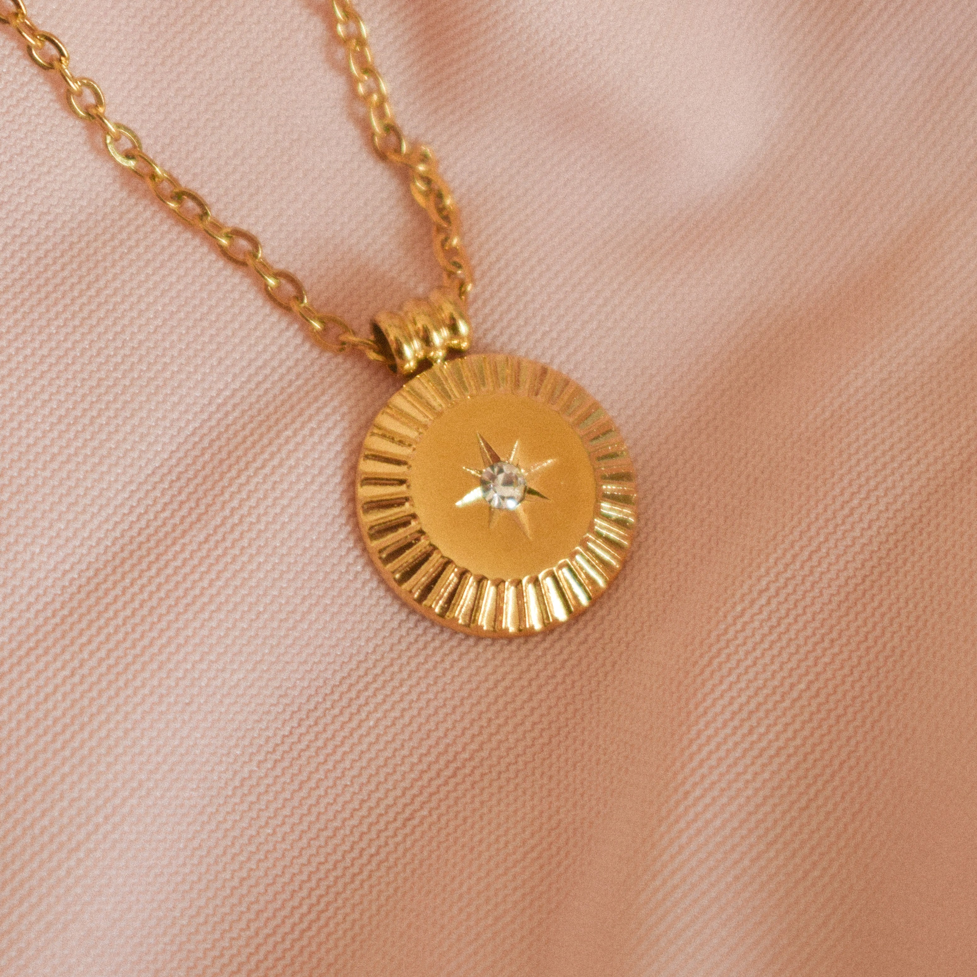 “Akiera” Circle Gemstone Necklace