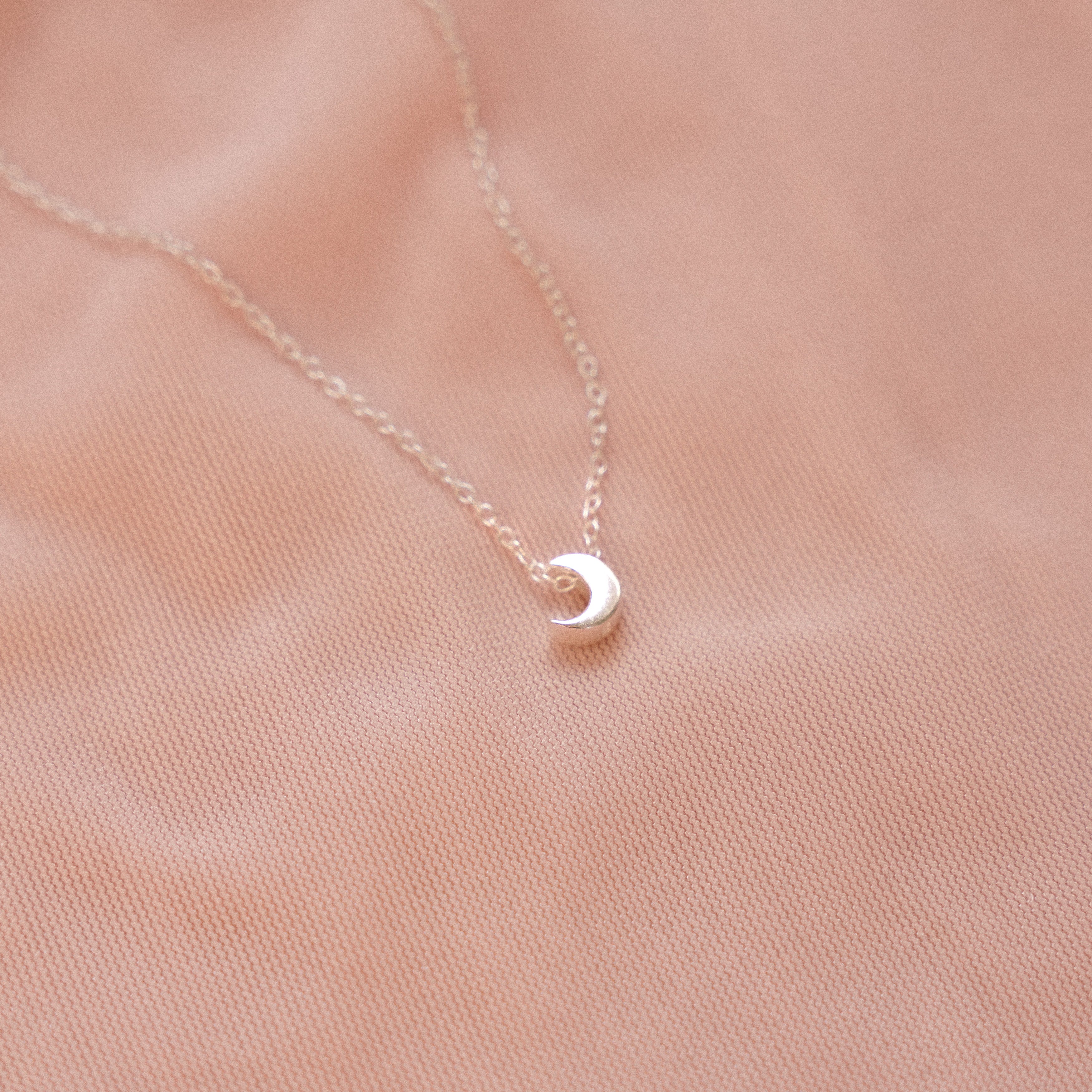 “Ria” Sterling Silver Moon Necklace