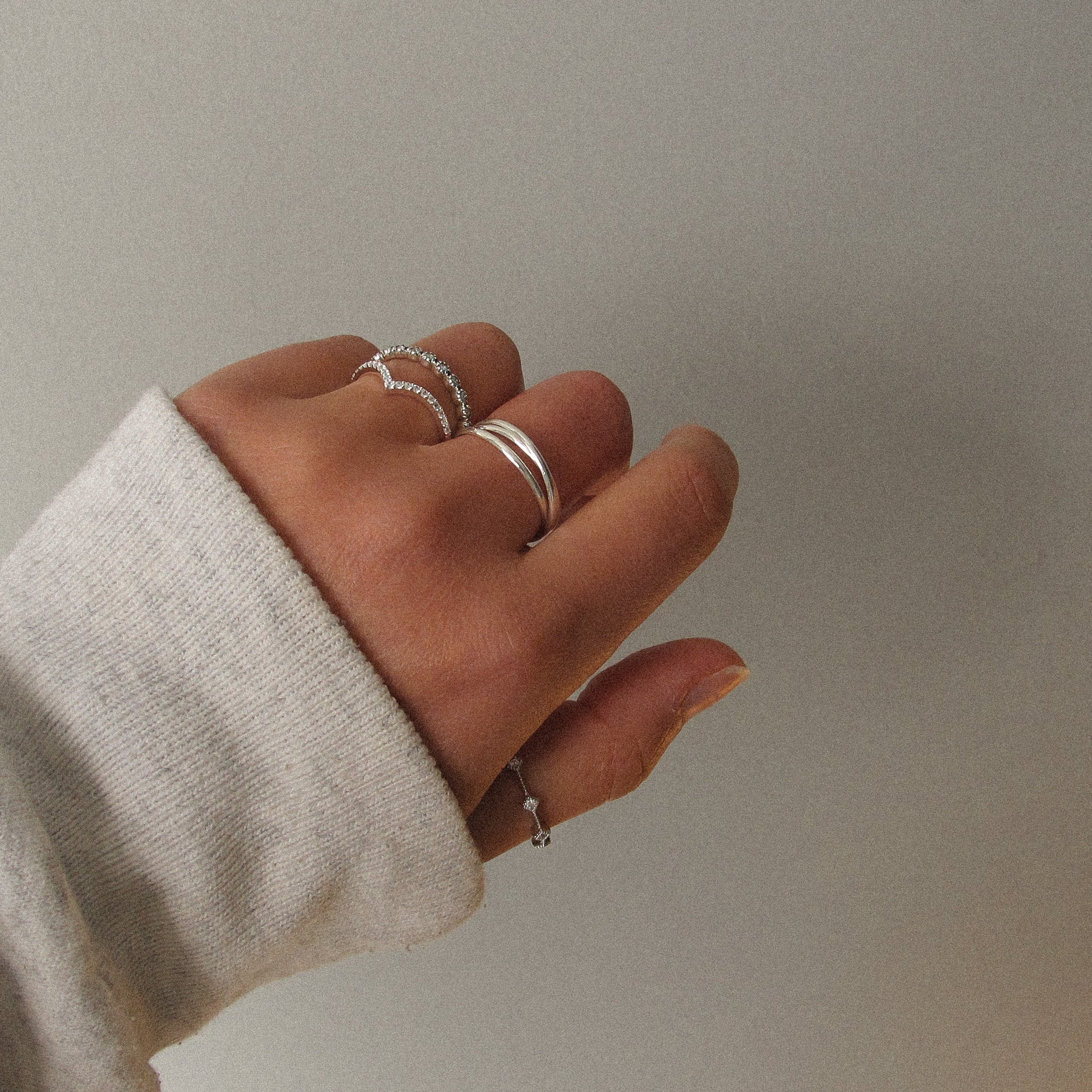 “Lyra" Chevron Sterling Silver Ring